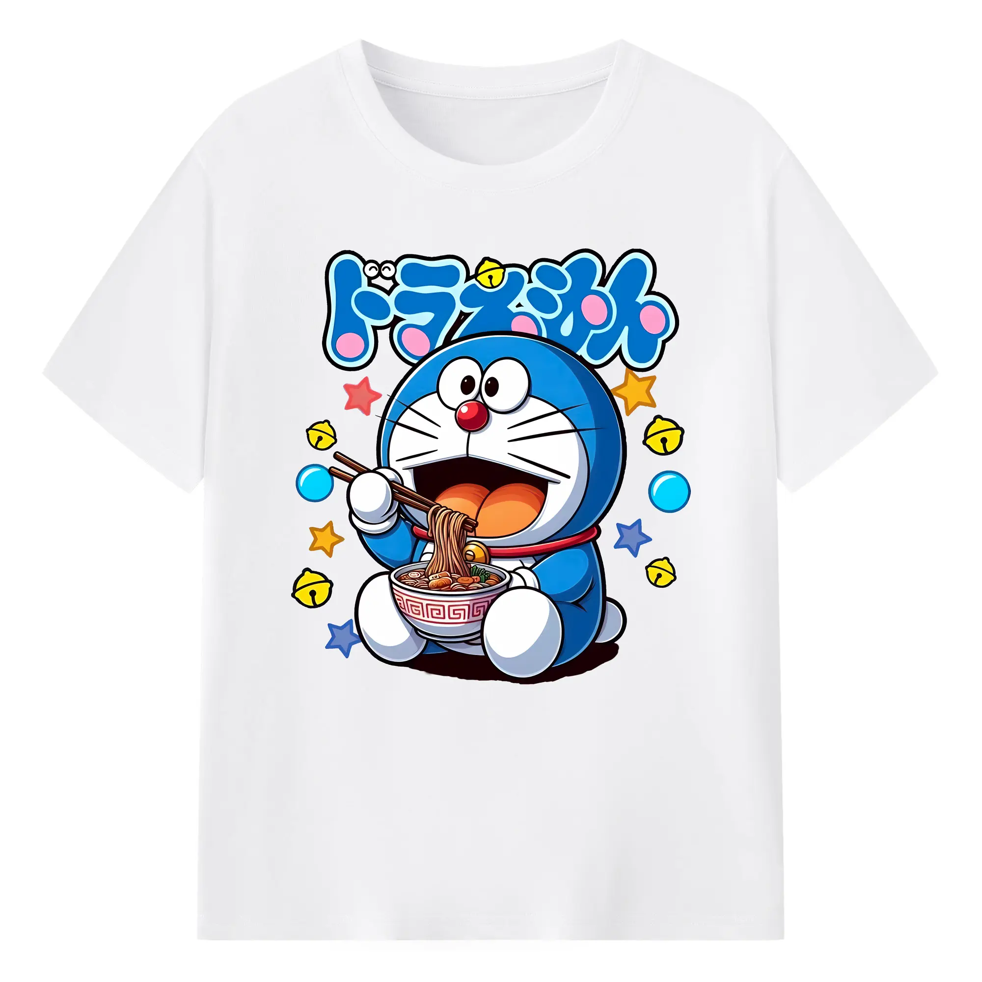 ドラえもん グッズドラえもん - 綿100％ 半袖Tシャツ ・ フロントプリント ・ 快適 通気性 ・ 日常使い 散歩 スポーツ用