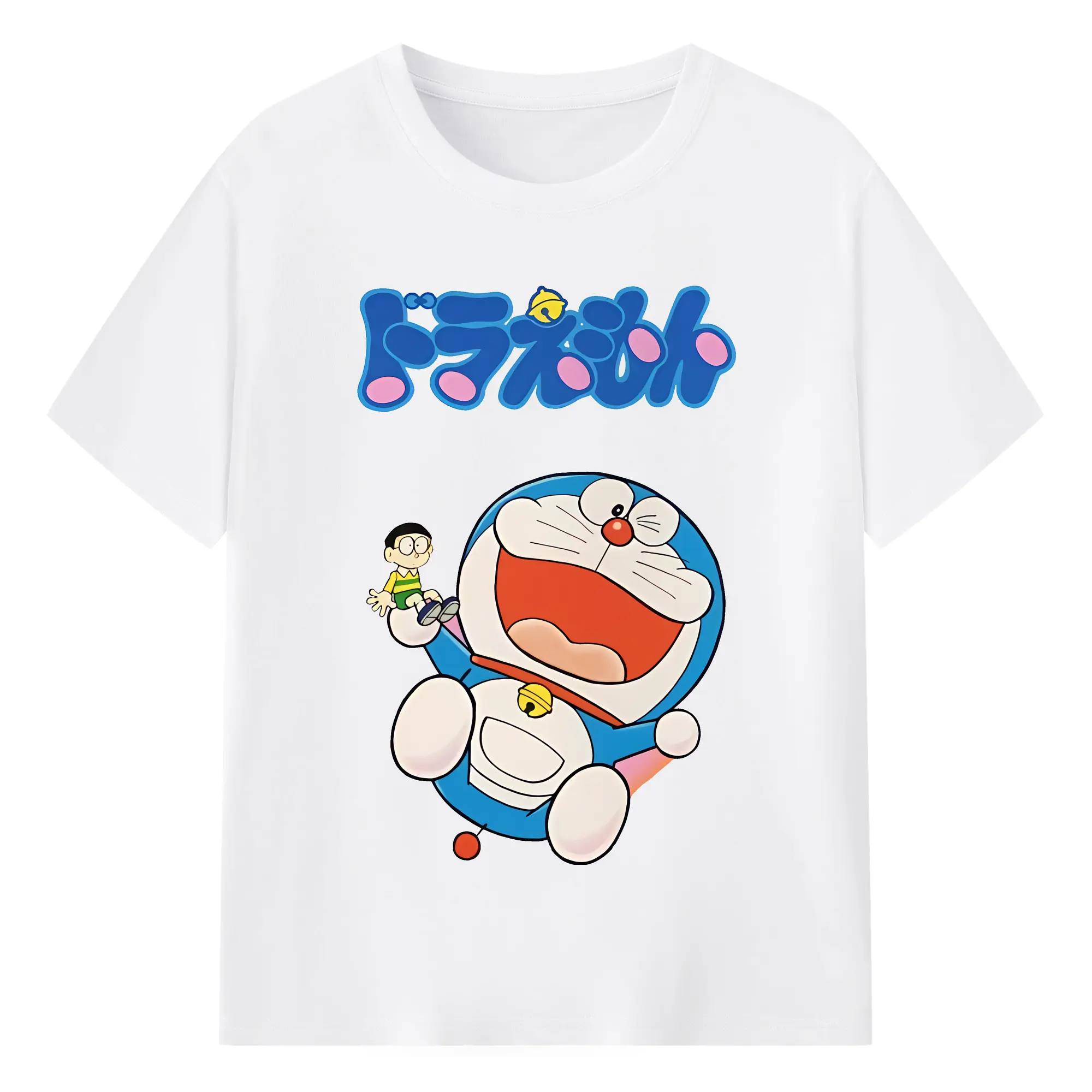 ドラえもん グッズドラえもん - 綿100％ 半袖Tシャツ ・ フロントプリント ・ 快適 通気性 ・ 日常使い 散歩 スポーツ用