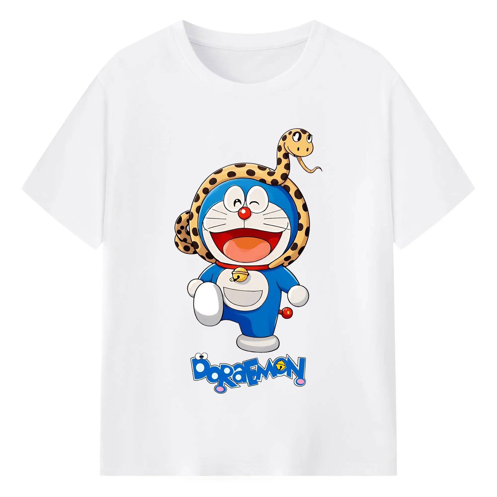 ドラえもん グッズドラえもん - 綿100％ 半袖Tシャツ ・ フロントプリント ・ 快適 通気性 ・ 日常使い 散歩 スポーツ用