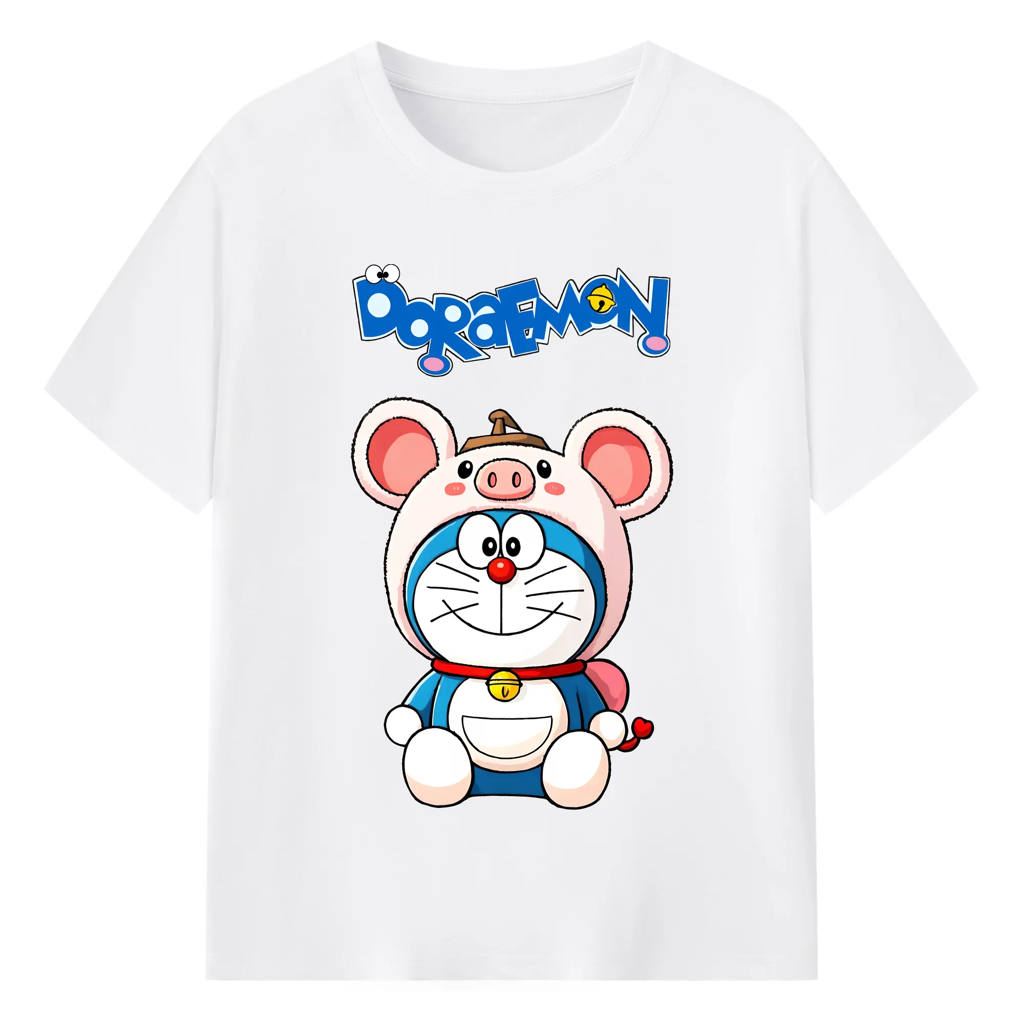 ドラえもん グッズドラえもん - 綿100％ 半袖Tシャツ ・ フロントプリント ・ 快適 通気性 ・ 日常使い 散歩 スポーツ用