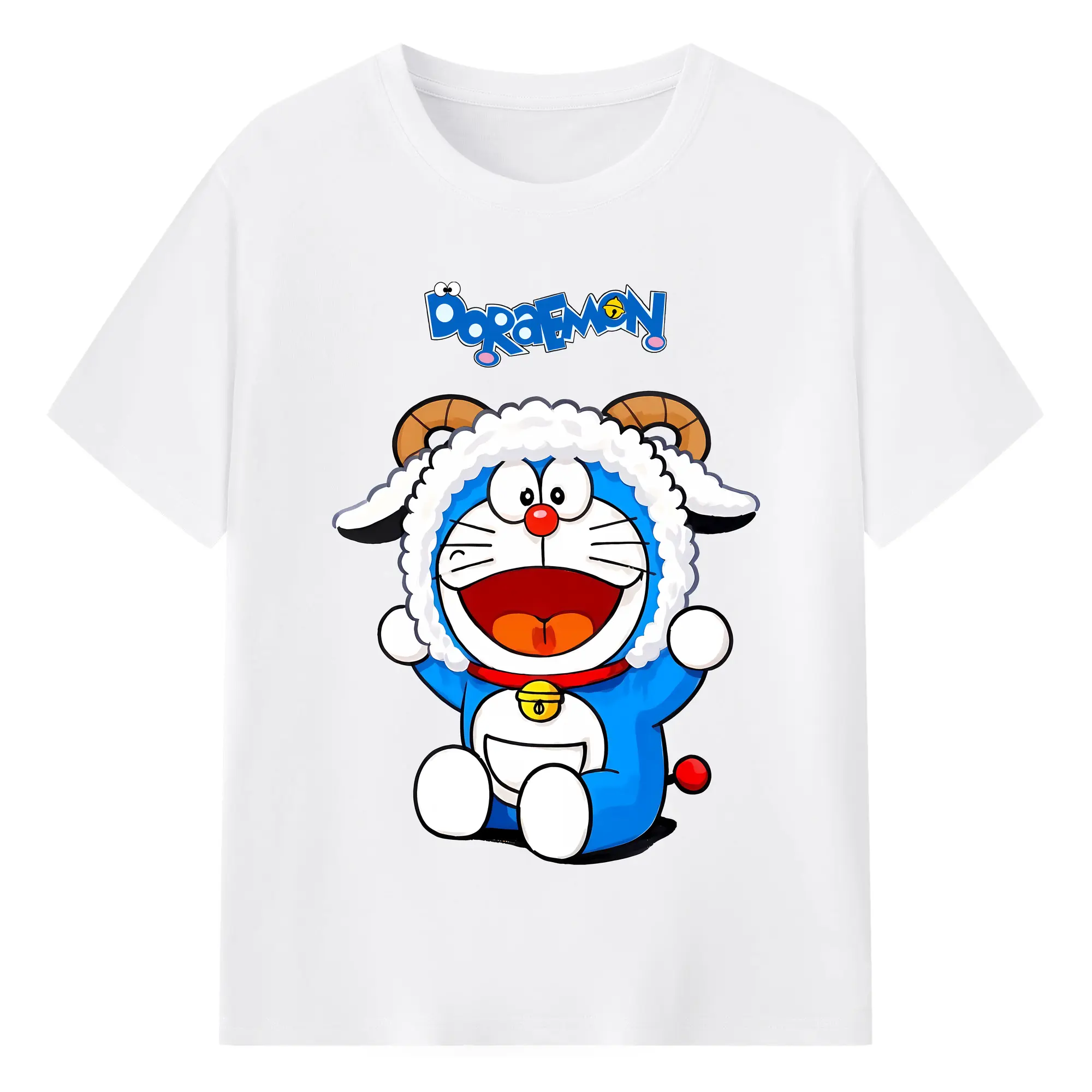 ドラえもん グッズドラえもん - 綿100％ 半袖Tシャツ ・ フロントプリント ・ 快適 通気性 ・ 日常使い 散歩 スポーツ用