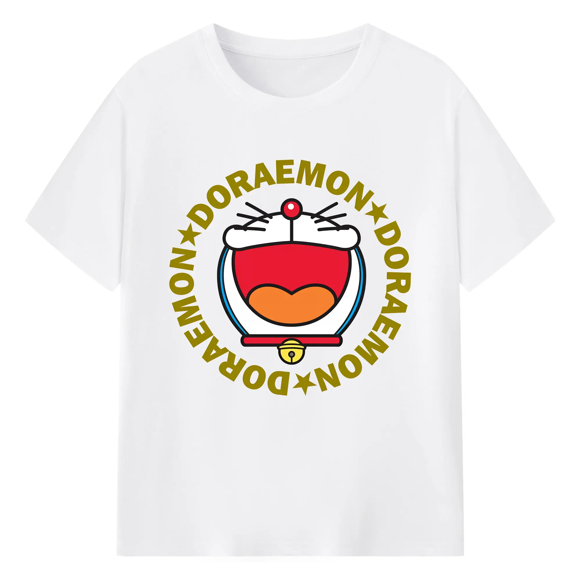 ドラえもん グッズドラえもん - 綿100％ 半袖Tシャツ ・ フロントプリント ・ 快適 通気性 ・ 日常使い 散歩 スポーツ用