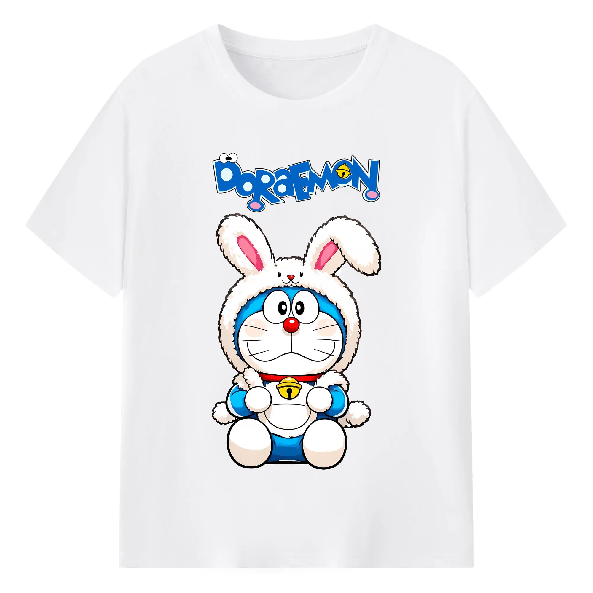 ドラえもん グッズドラえもん - 綿100％ 半袖Tシャツ ・ フロントプリント ・ 快適 通気性 ・ 日常使い 散歩 スポーツ用