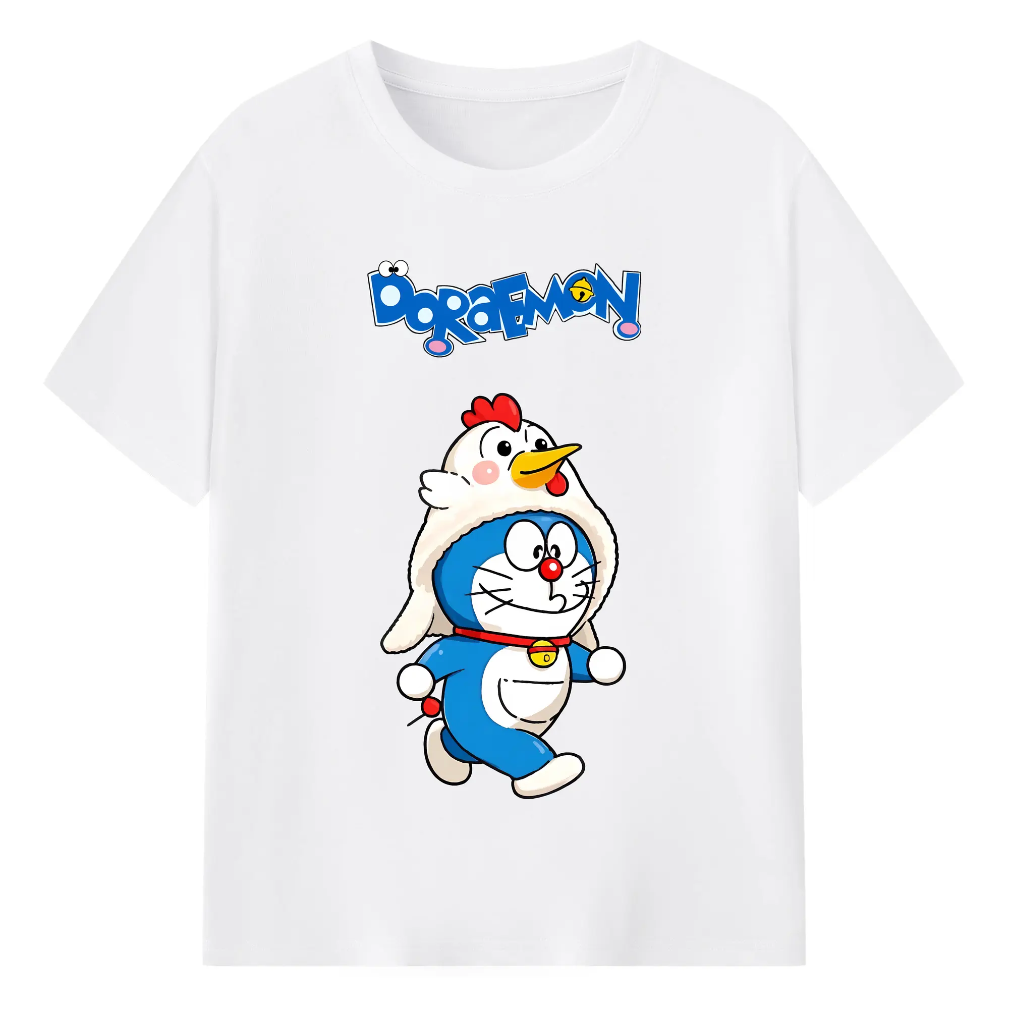 ドラえもん グッズドラえもん - 綿100％ 半袖Tシャツ ・ フロントプリント ・ 快適 通気性 ・ 日常使い 散歩 スポーツ用