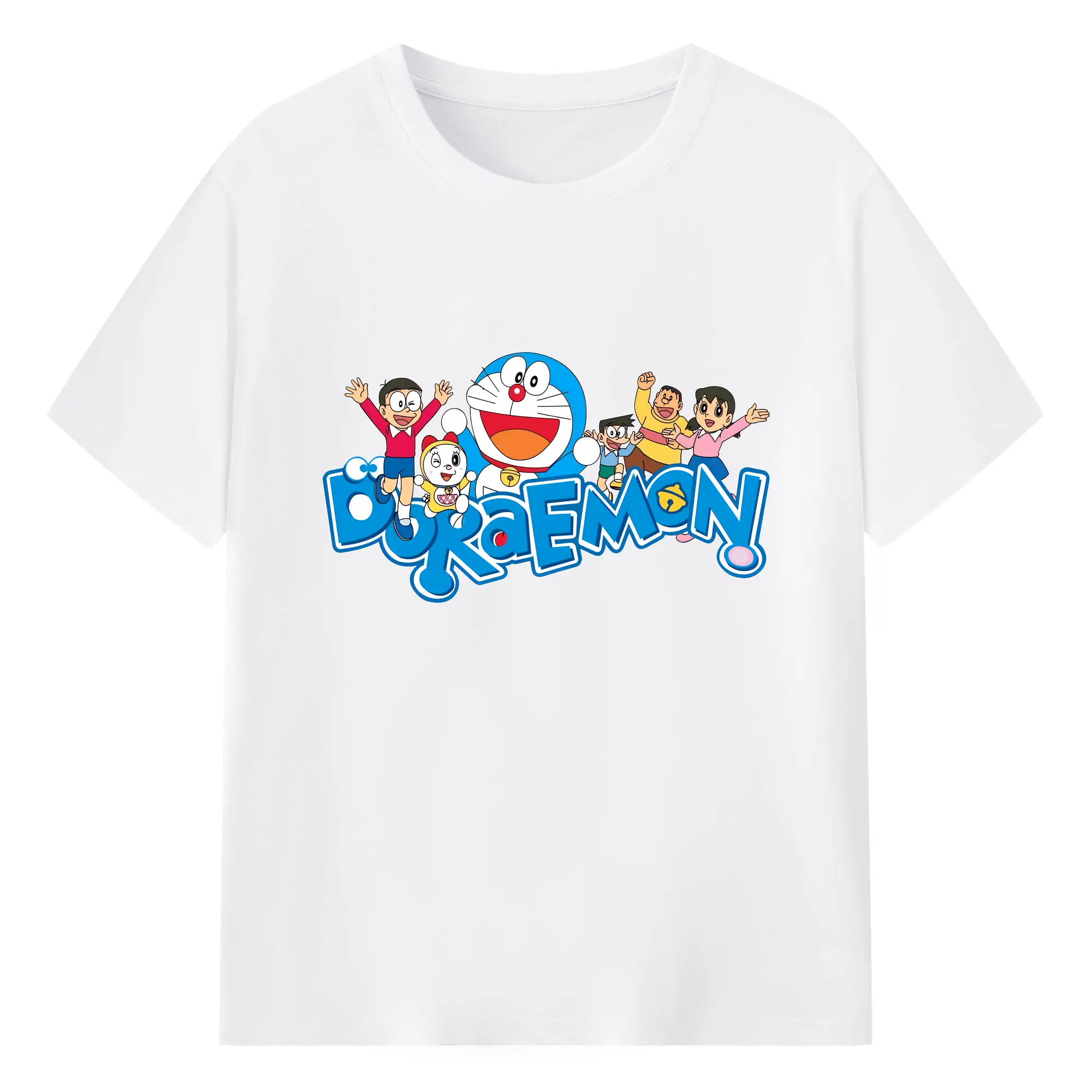 ドラえもん グッズドラえもん - 綿100％ 半袖Tシャツ ・ フロントプリント ・ 快適 通気性 ・ 日常使い 散歩 スポーツ用