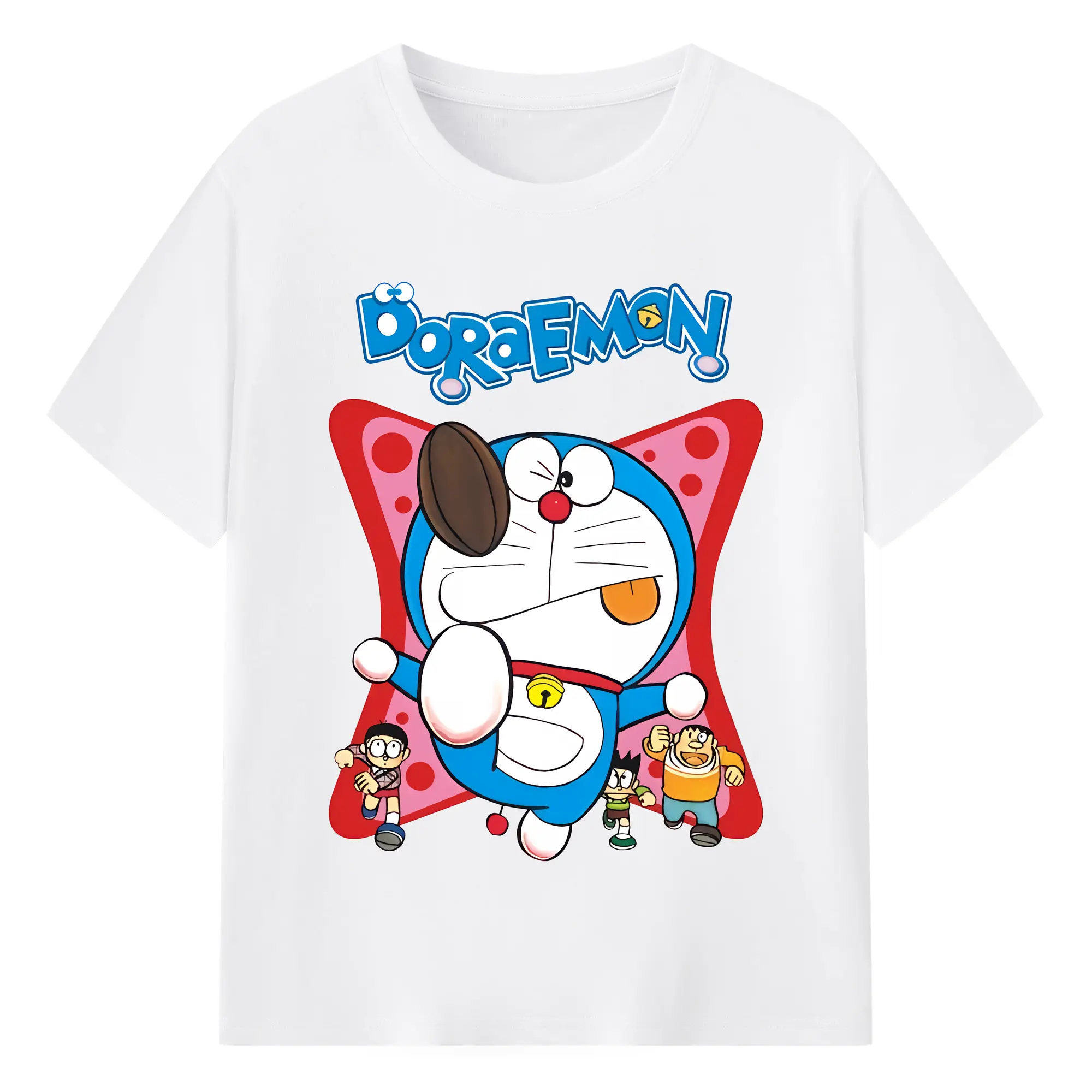 ドラえもん グッズドラえもん - 綿100％ 半袖Tシャツ ・ フロントプリント ・ 快適 通気性 ・ 日常使い 散歩 スポーツ用
