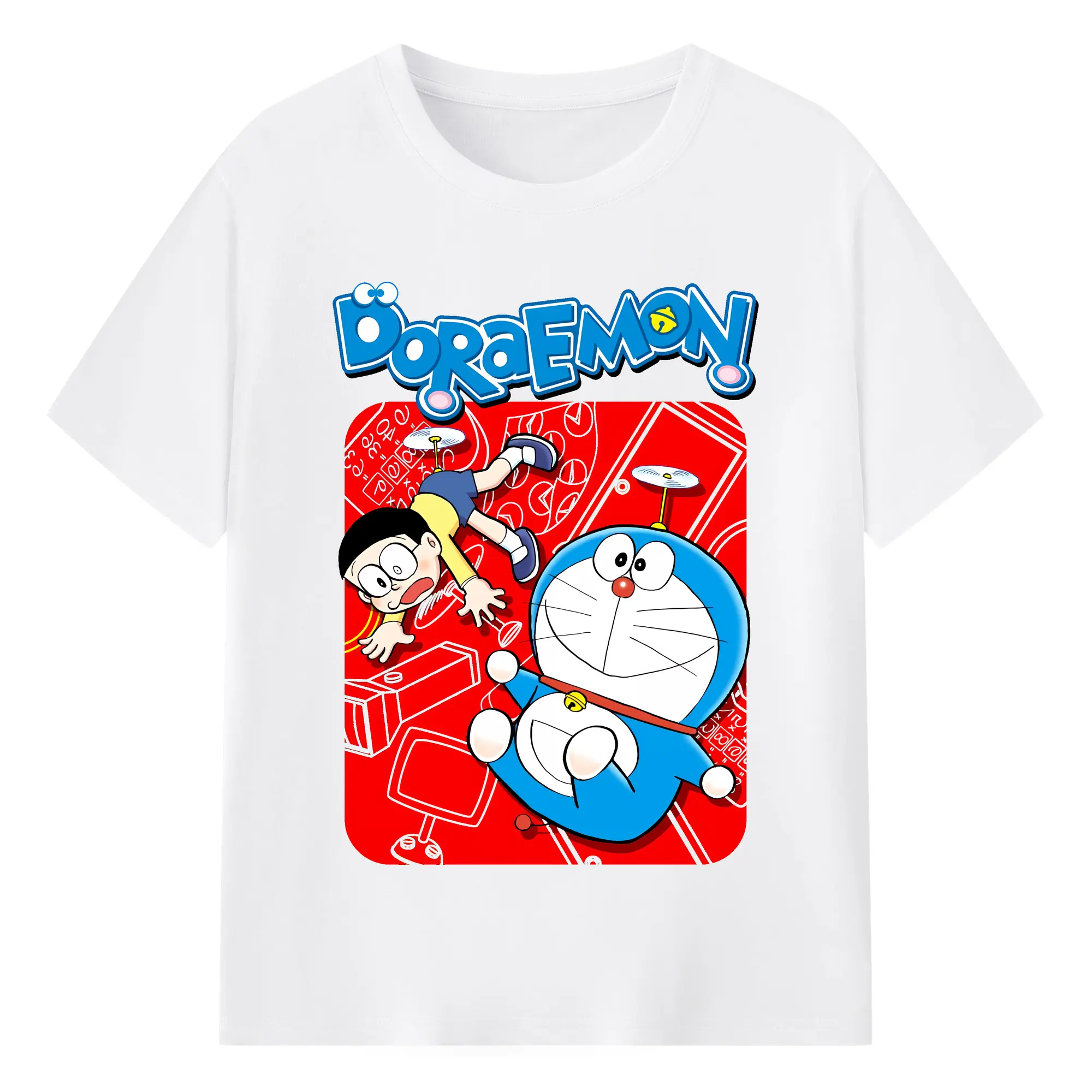 ドラえもん グッズドラえもん - 綿100％ 半袖Tシャツ ・ フロントプリント ・ 快適 通気性 ・ 日常使い 散歩 スポーツ用