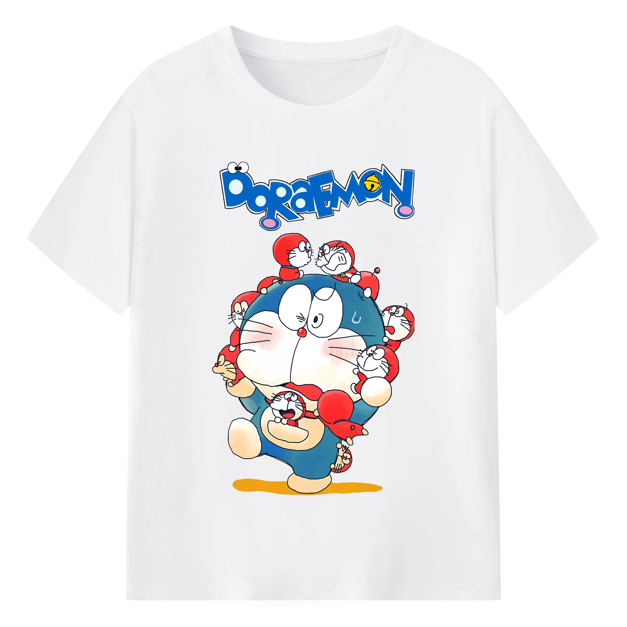 ドラえもん グッズドラえもん - 綿100％ 半袖Tシャツ ・ フロントプリント ・ 快適 通気性 ・ 日常使い 散歩 スポーツ用