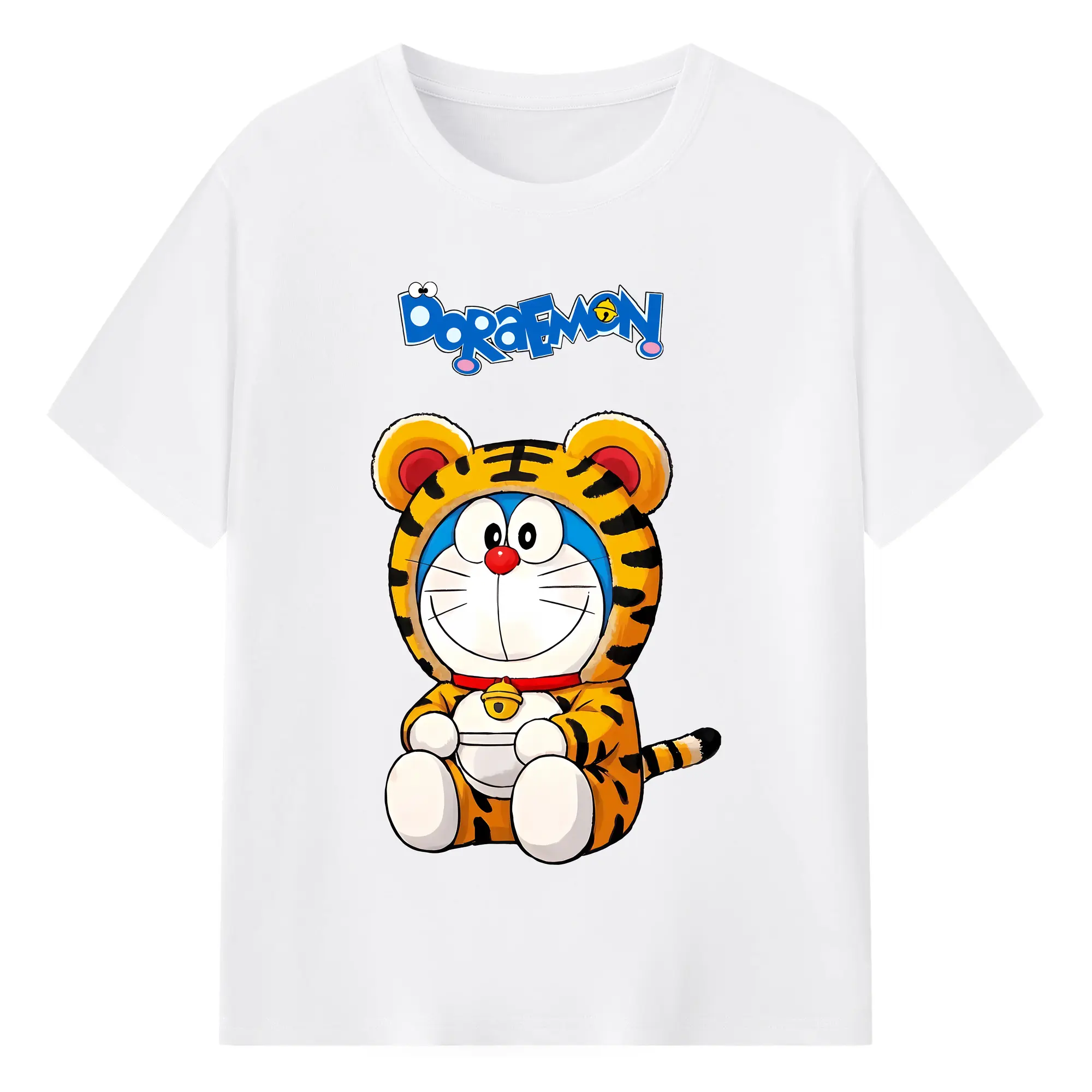 ドラえもん グッズドラえもん - 綿100％ 半袖Tシャツ ・ フロントプリント ・ 快適 通気性 ・ 日常使い 散歩 スポーツ用