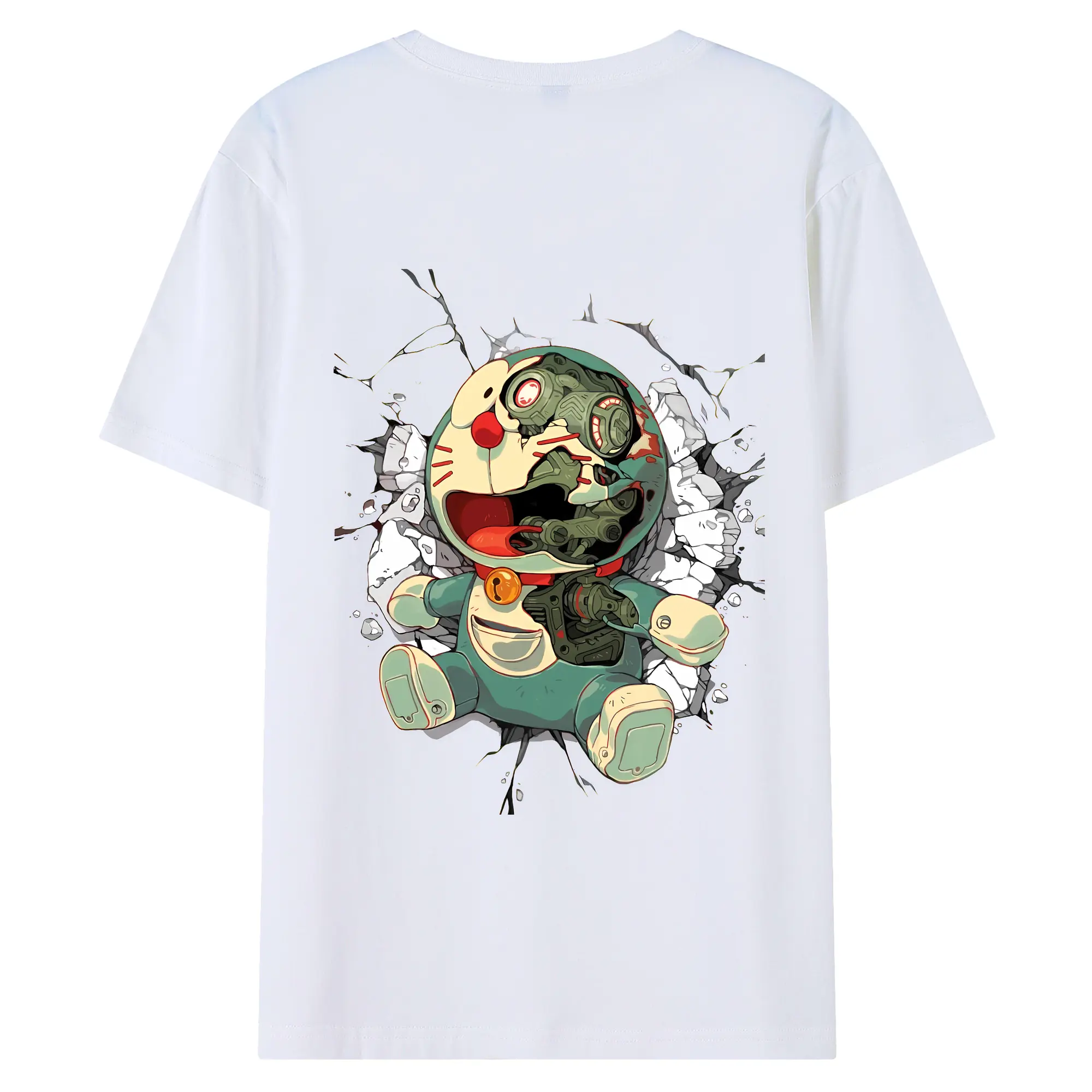 ドラえもん グッズドラえもん - 綿100％ 半袖Tシャツ ・ バックプリント ・ 快適 通気性 ・ 日常使い 散歩 スポーツ用