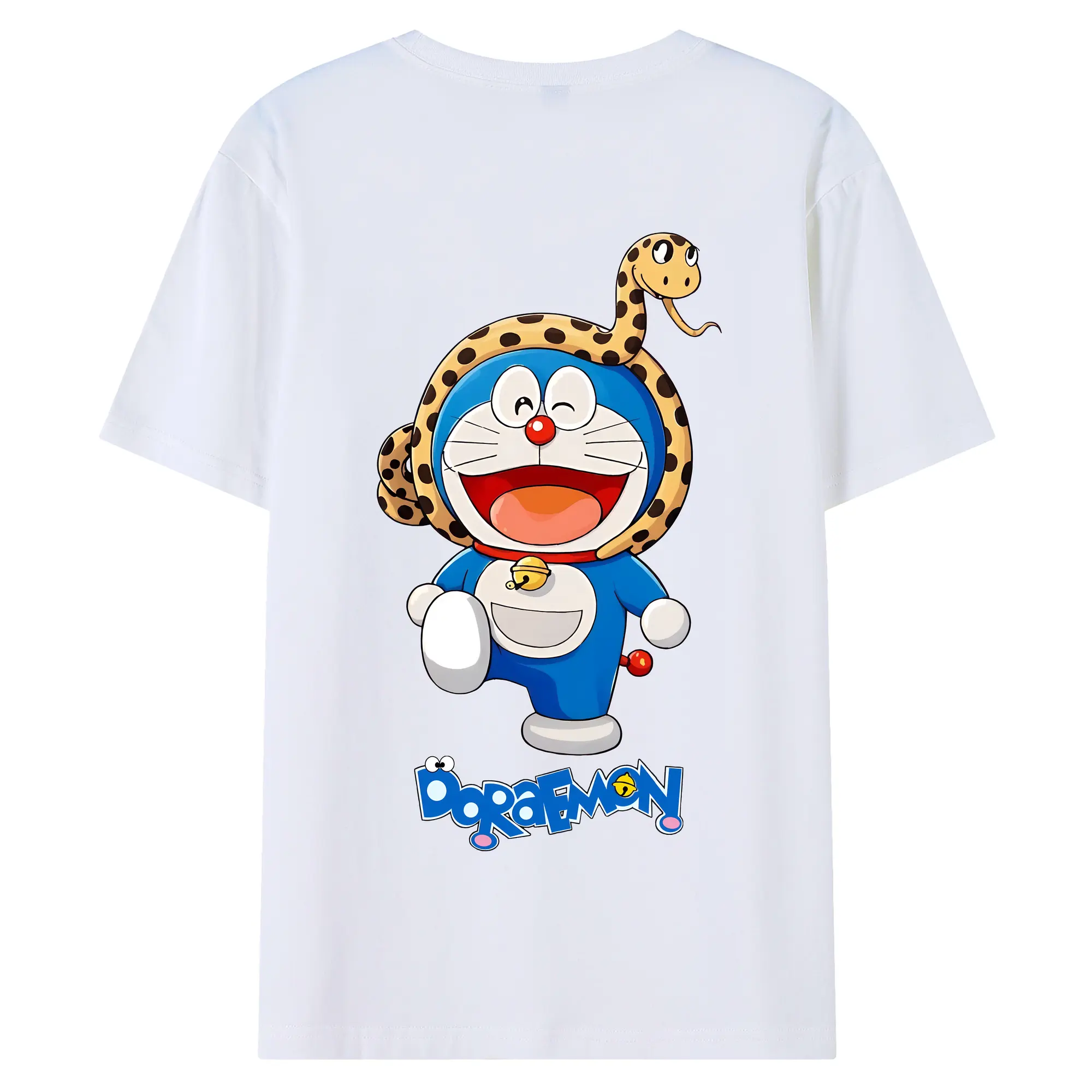 ドラえもん グッズドラえもん - 綿100％ 半袖Tシャツ ・ バックプリント ・ 快適 通気性 ・ 日常使い 散歩 スポーツ用