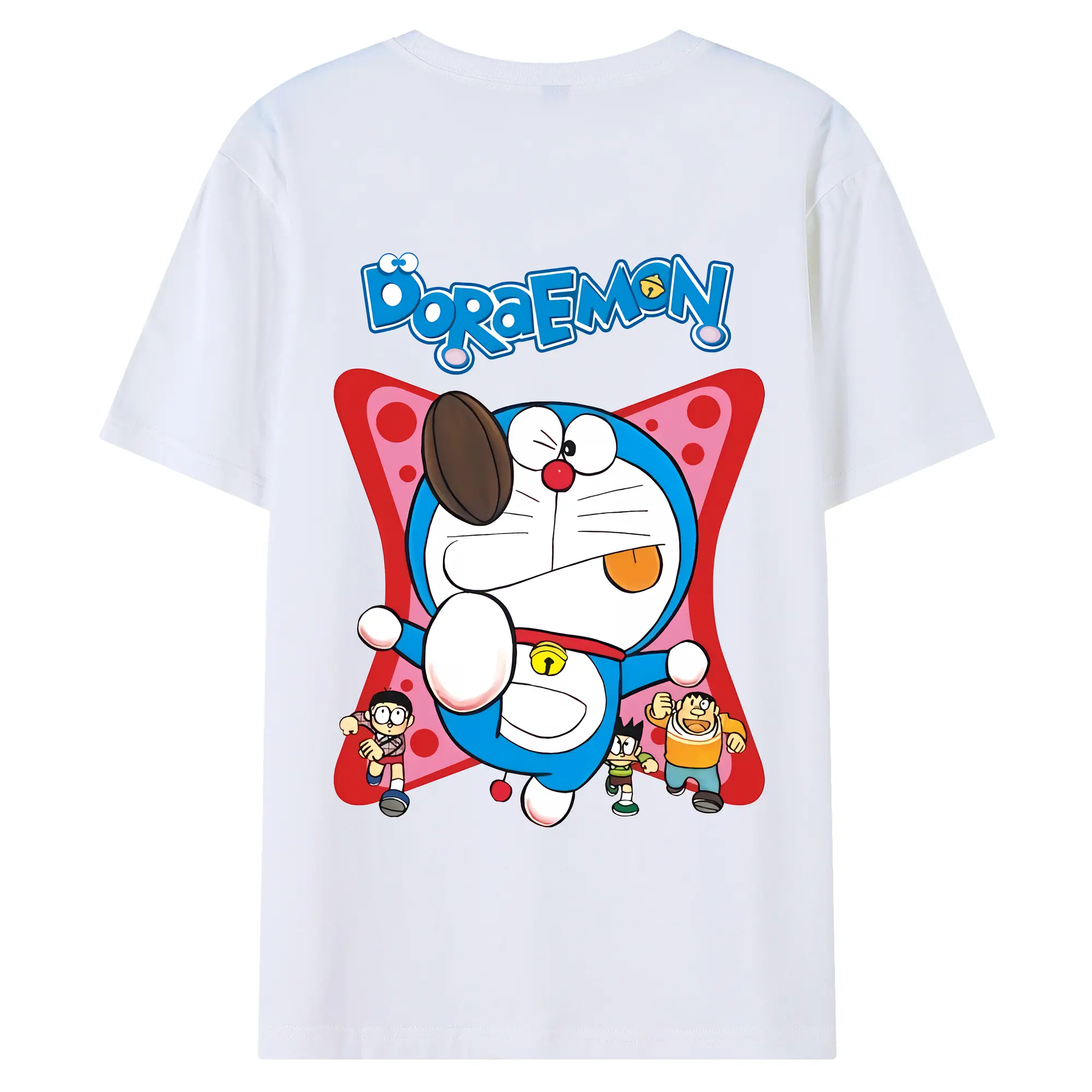 ドラえもん グッズドラえもん - 綿100％ 半袖Tシャツ ・ バックプリント ・ 快適 通気性 ・ 日常使い 散歩 スポーツ用