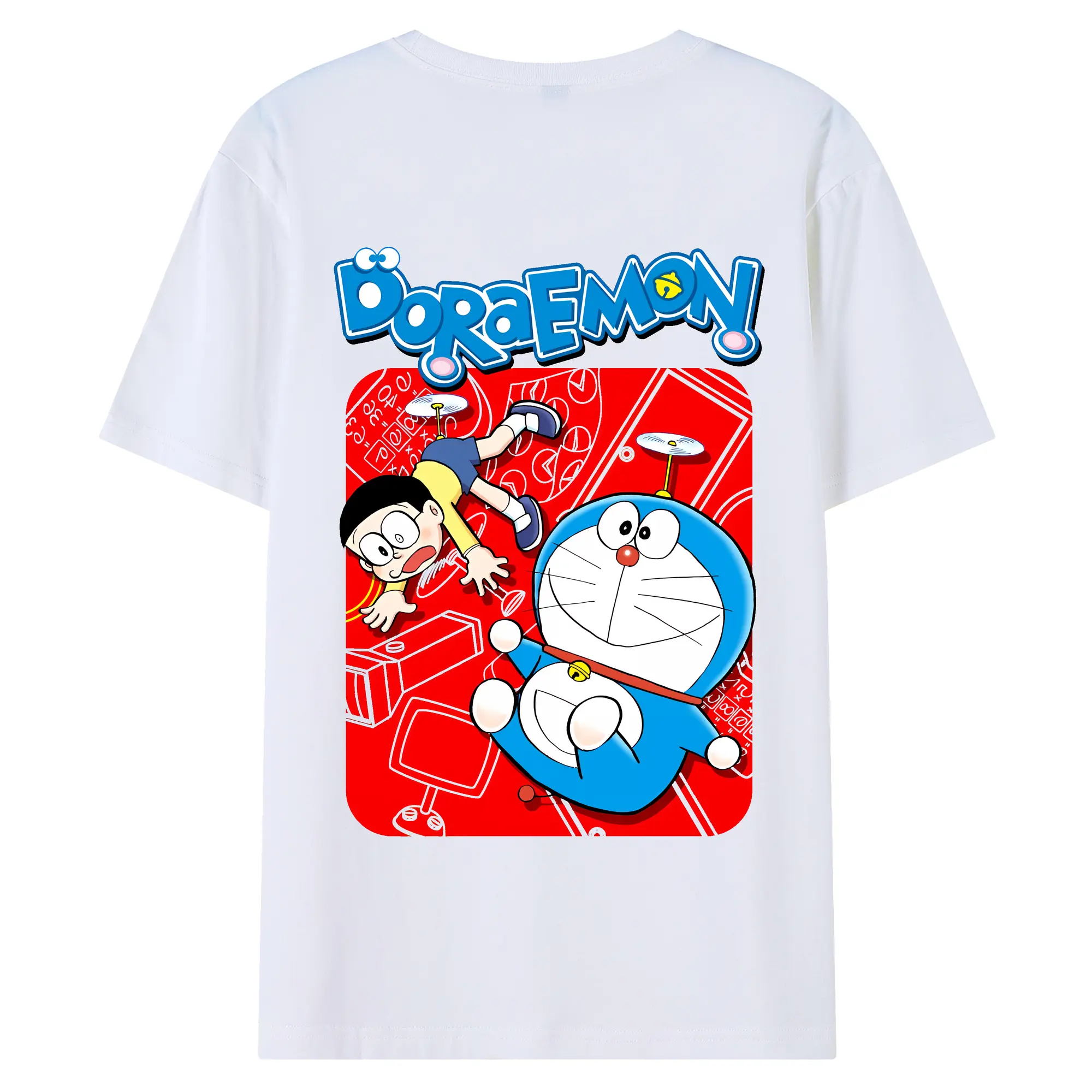 ドラえもん グッズドラえもん - 綿100％ 半袖Tシャツ ・ バックプリント ・ 快適 通気性 ・ 日常使い 散歩 スポーツ用