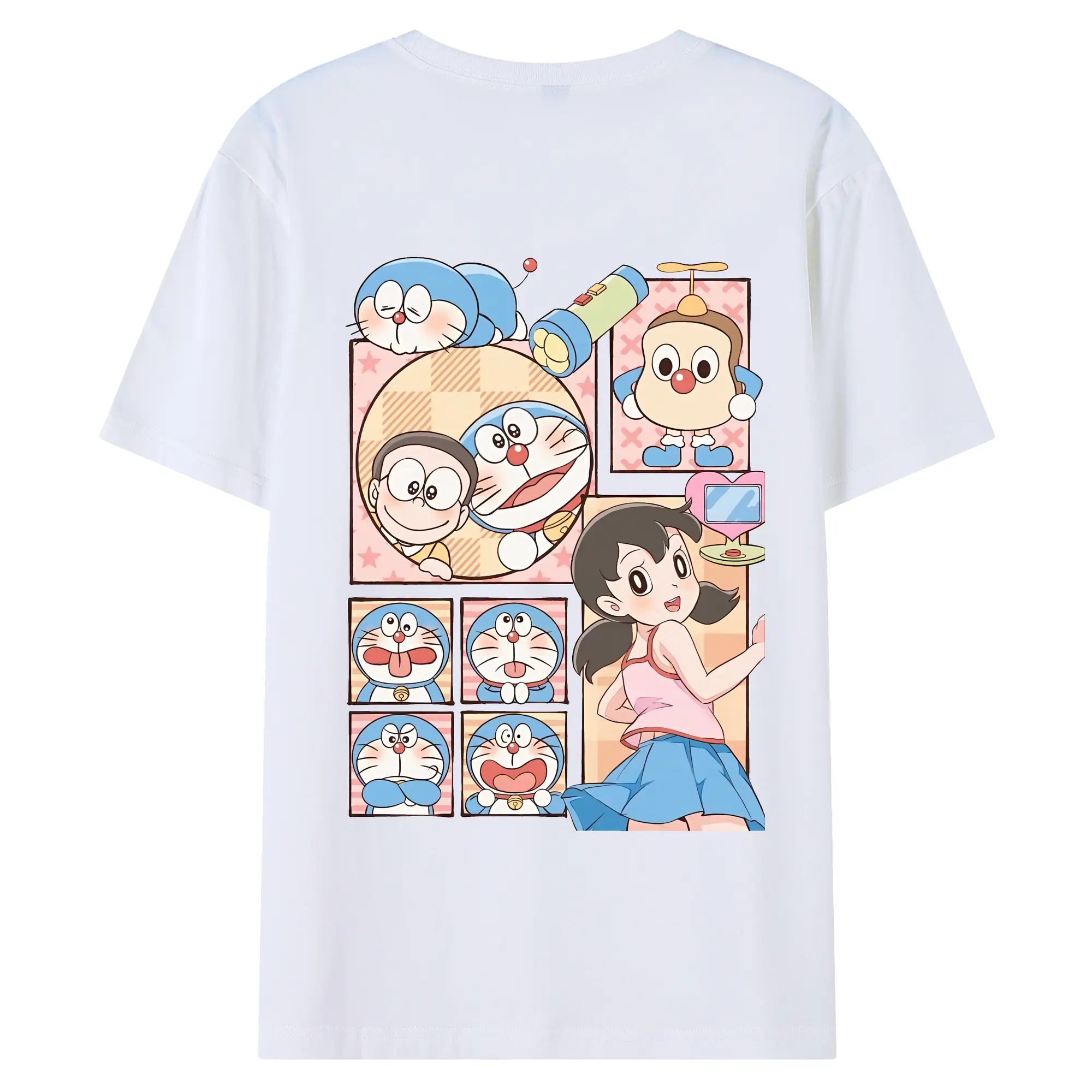 ドラえもん グッズドラえもん - 綿100％ 半袖Tシャツ ・ バックプリント ・ 快適 通気性 ・ 日常使い 散歩 スポーツ用