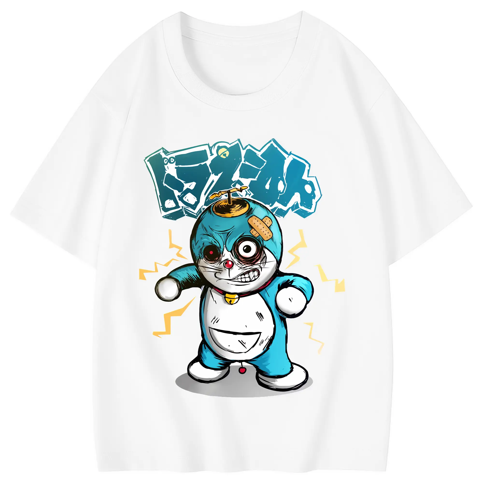 ドラえもん グッズドラえもん - 綿100％ キッズTシャツ ・ フロントプリント ・ 快適 通気性 ・ スポーツ カジュアル 散歩用