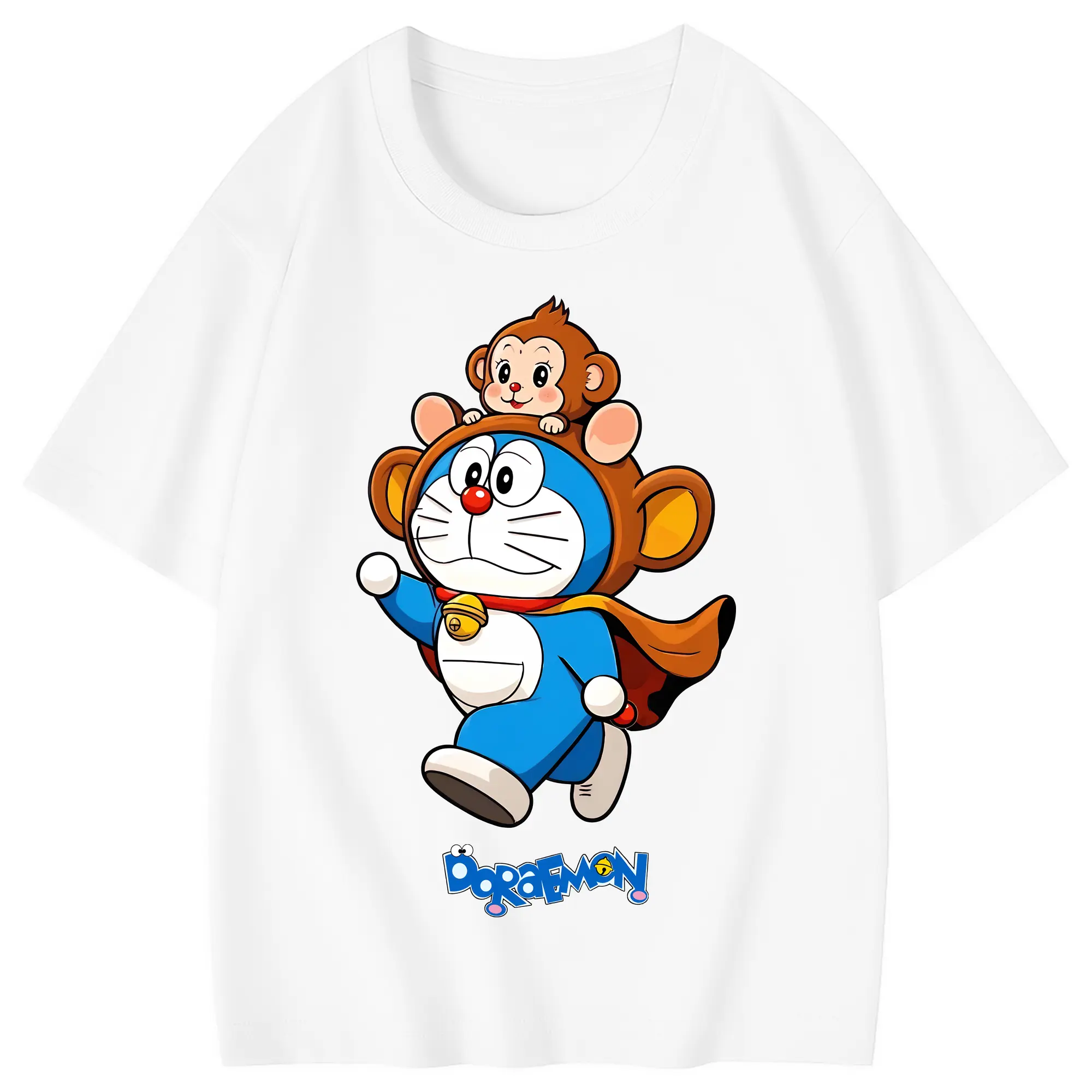 ドラえもん グッズドラえもん - 綿100％ キッズTシャツ ・ フロントプリント ・ 快適 通気性 ・ スポーツ カジュアル 散歩用