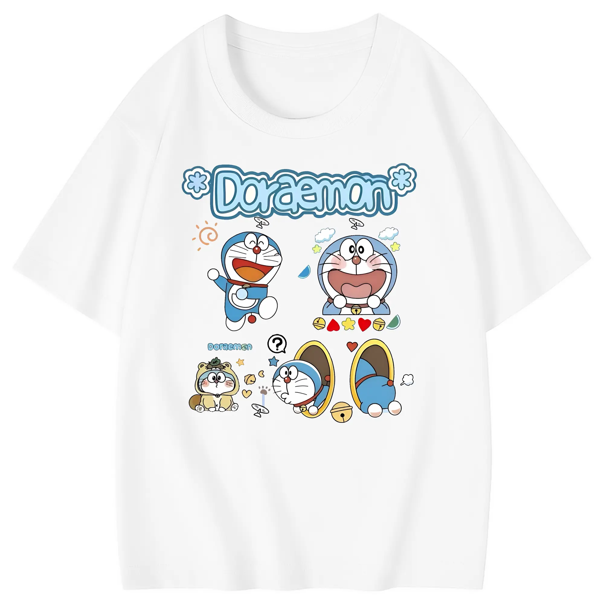 ドラえもん グッズドラえもん - 綿100％ キッズTシャツ ・ フロントプリント ・ 快適 通気性 ・ スポーツ カジュアル 散歩用