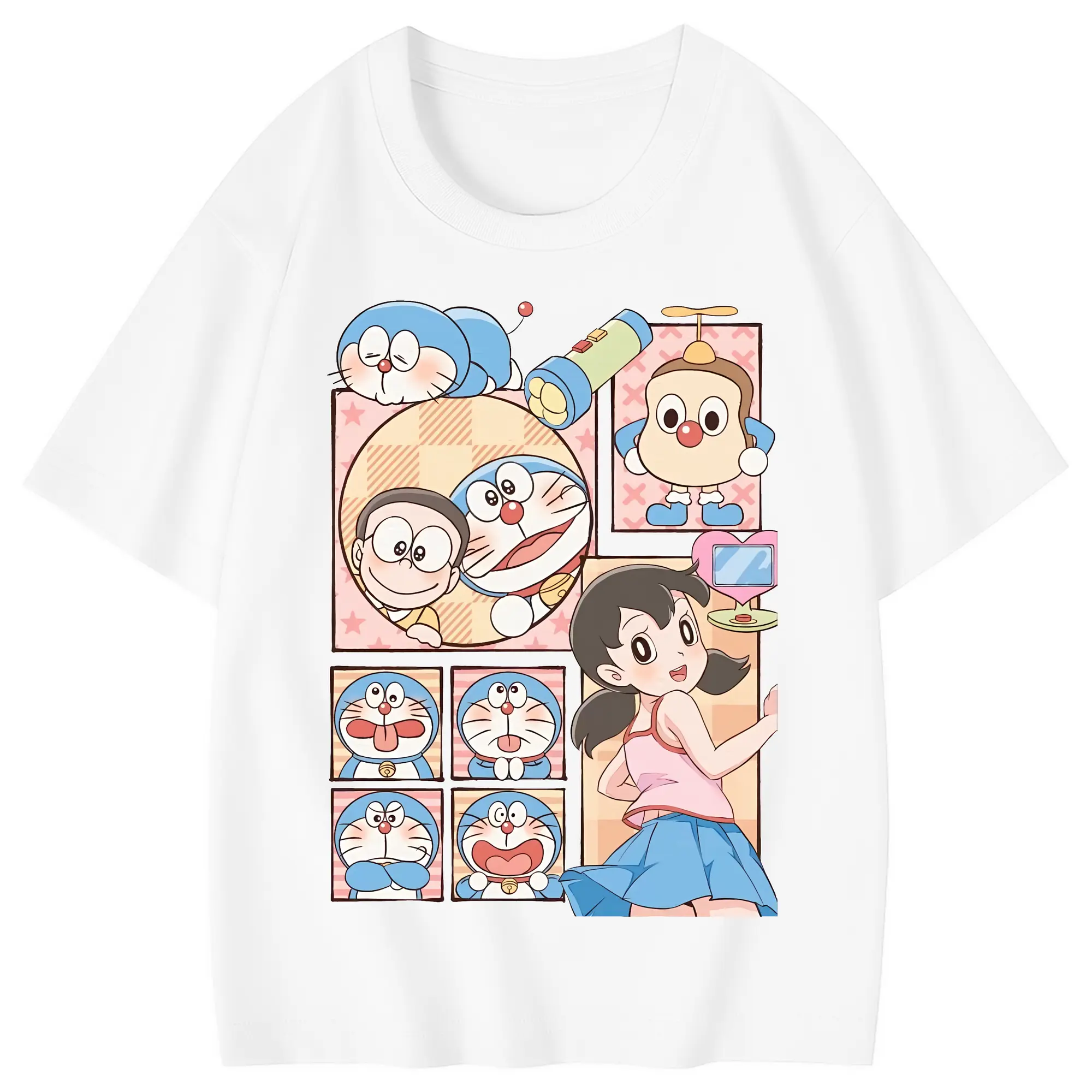 ドラえもん グッズドラえもん - 綿100％ キッズTシャツ ・ フロントプリント ・ 快適 通気性 ・ スポーツ カジュアル 散歩用