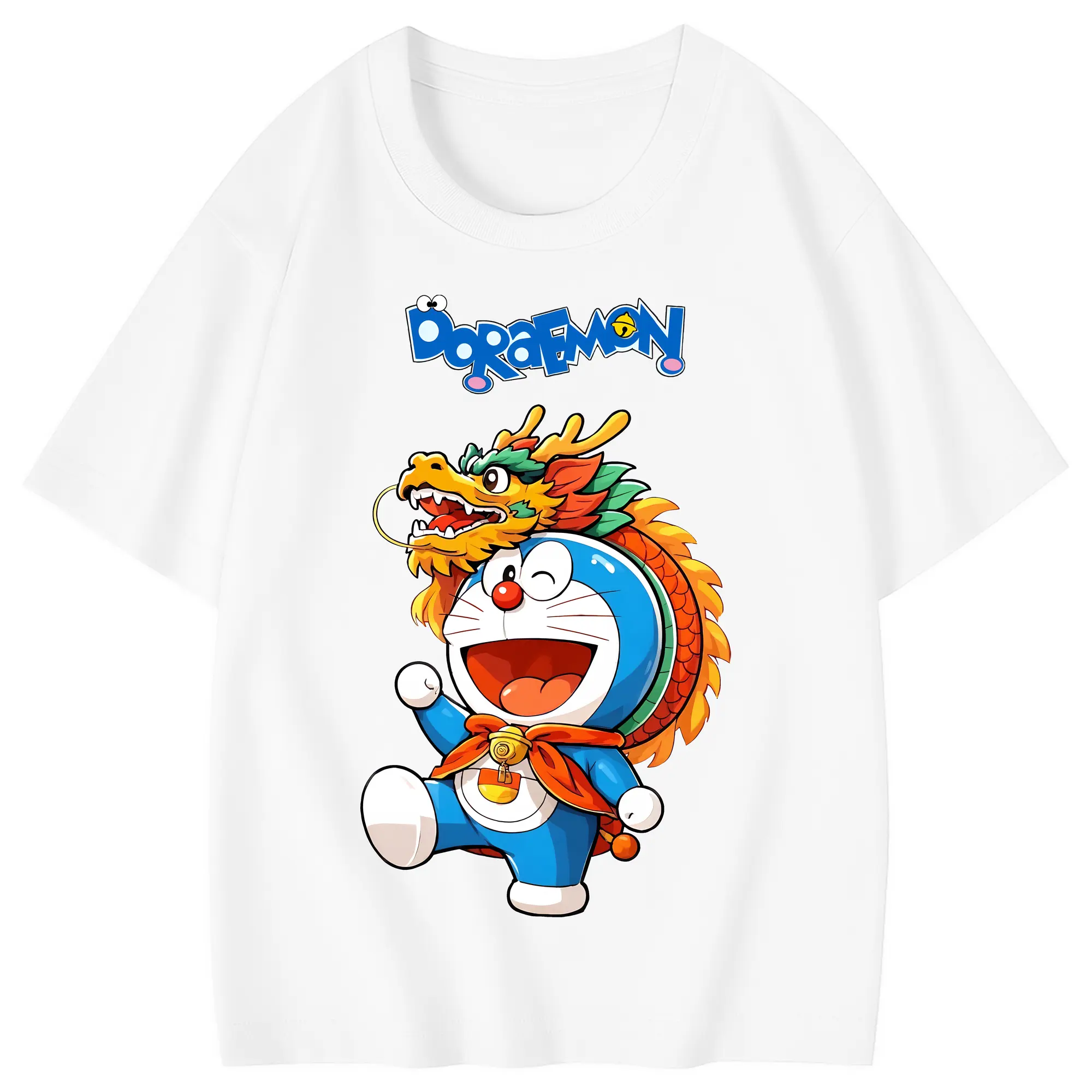 ドラえもん グッズドラえもん - 綿100％ キッズTシャツ ・ フロントプリント ・ 快適 通気性 ・ スポーツ カジュアル 散歩用