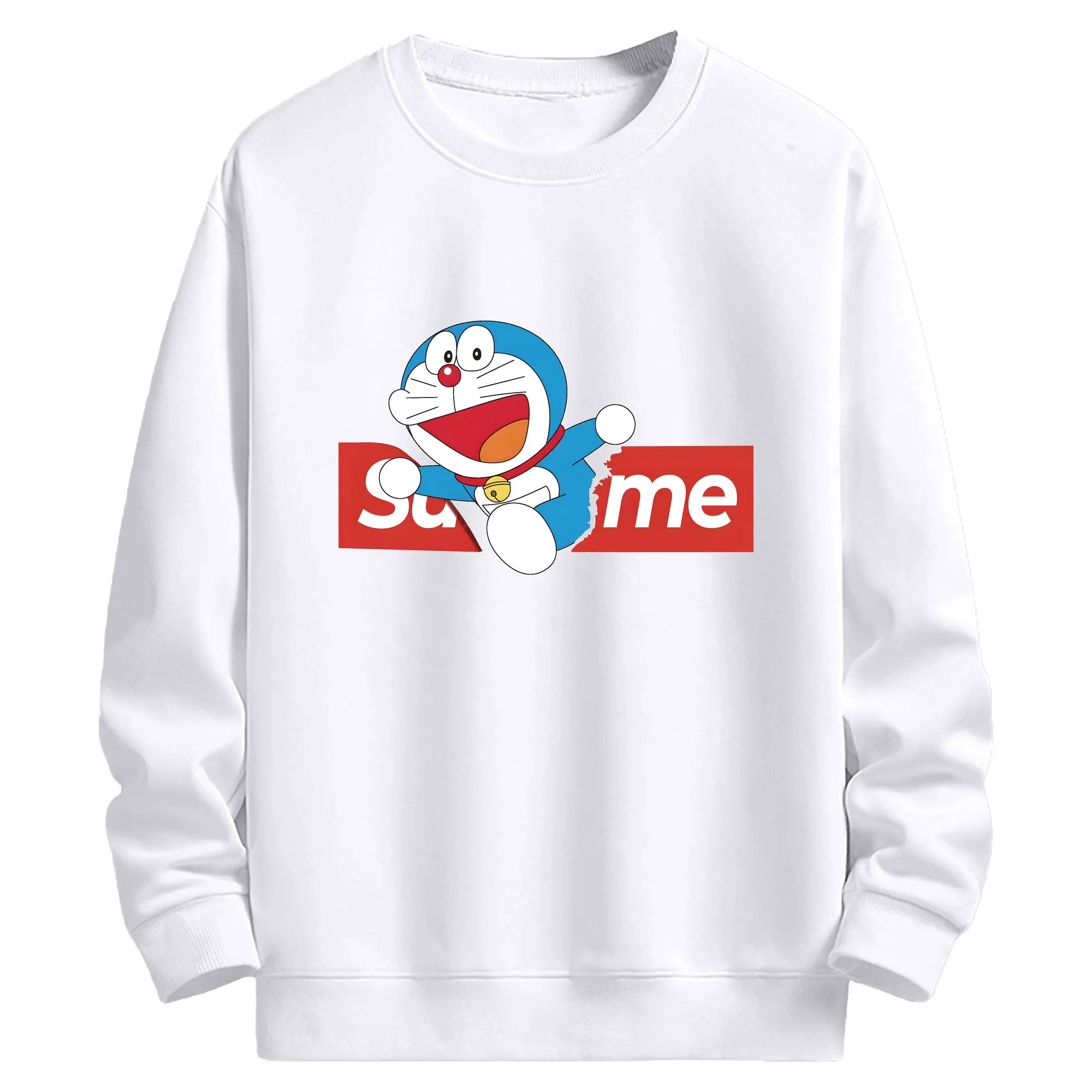 ドラえもん グッズドラえもん - 高品質 クルーネック スウェット ・ コットン59％ ポリエステル41％ ・ ユニセックス 長袖 トレーナー ・ カジュアル デイリー スポーツ 散歩用