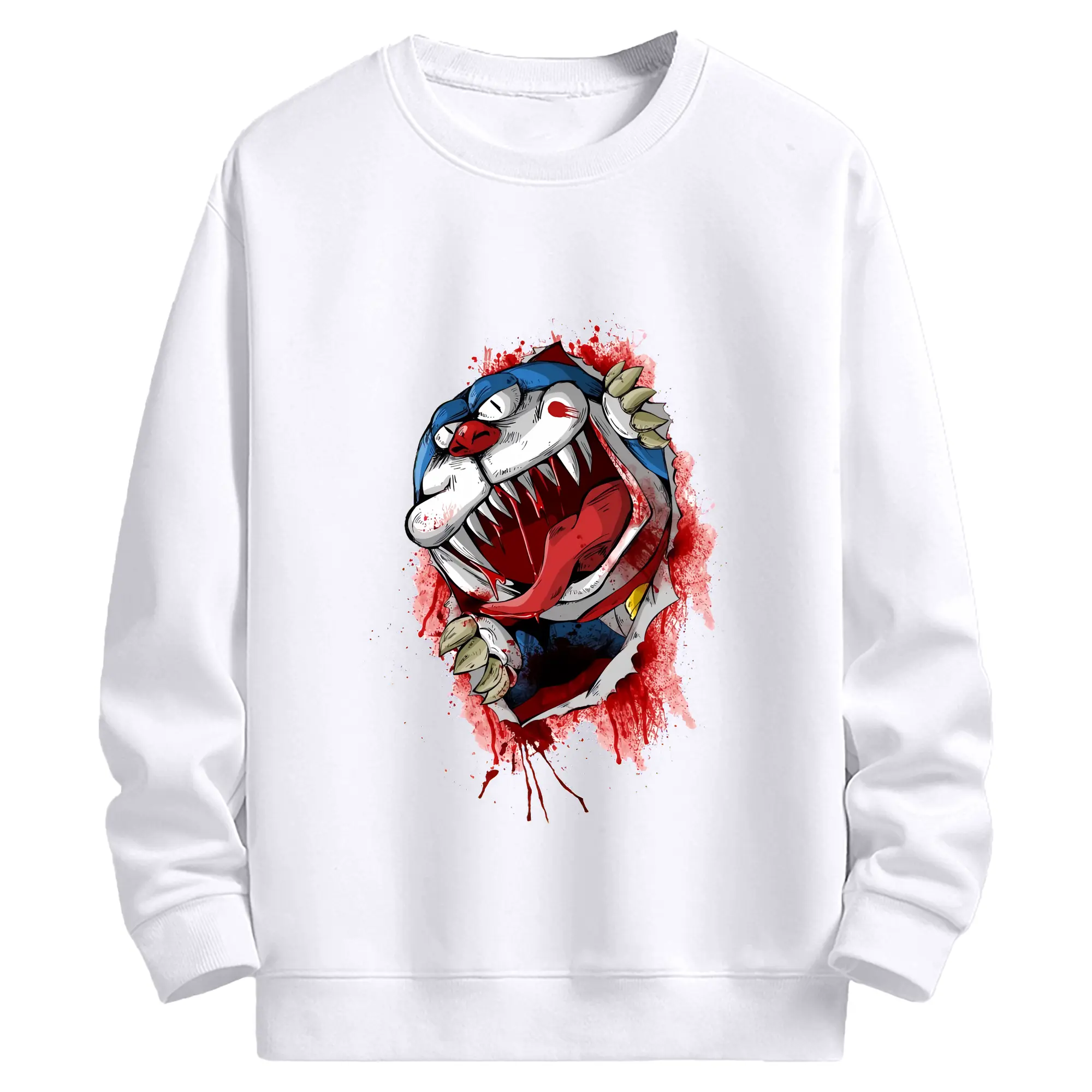 ドラえもん グッズドラえもん - 高品質 クルーネック スウェット ・ コットン59％ ポリエステル41％ ・ ユニセックス 長袖 トレーナー ・ カジュアル デイリー スポーツ 散歩用