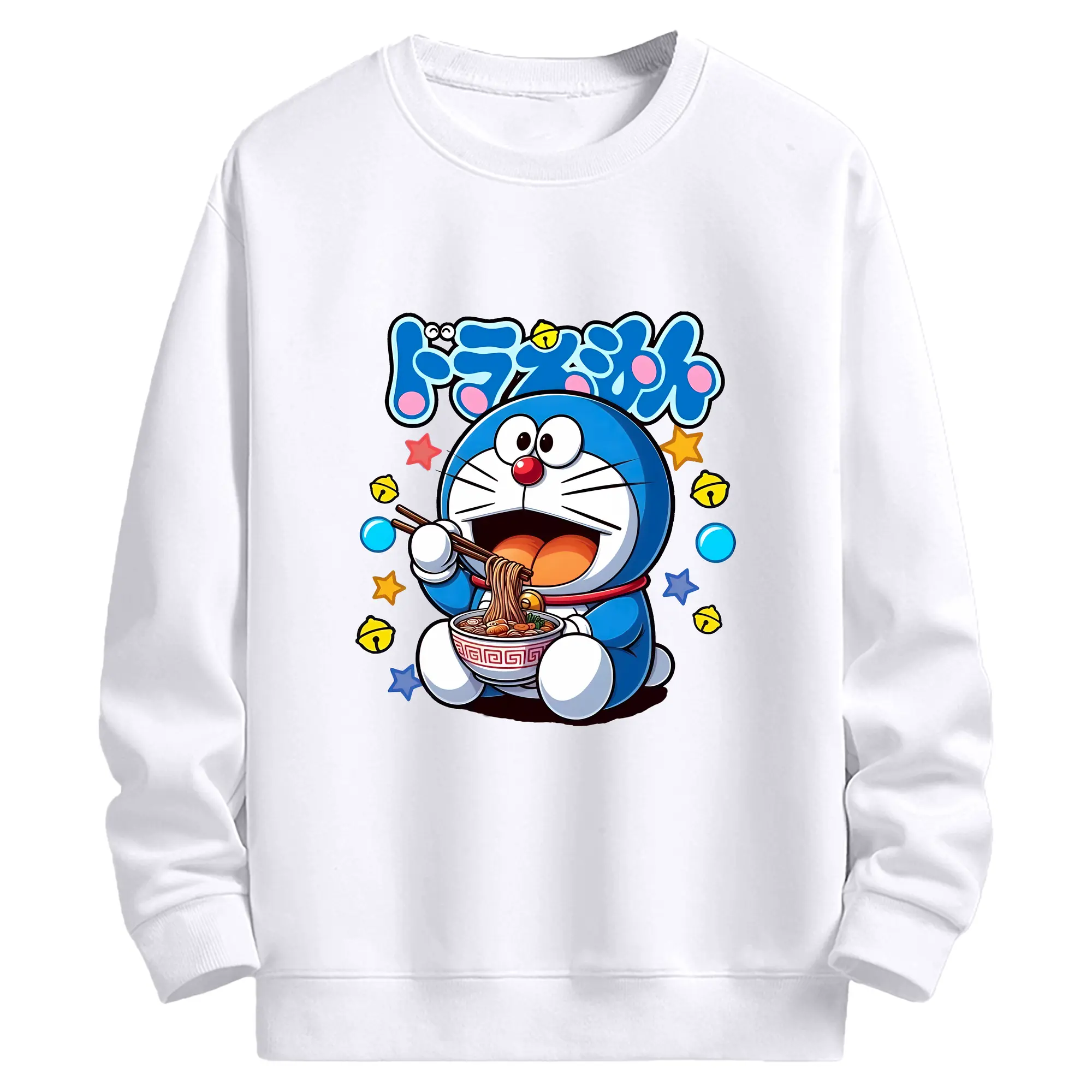 ドラえもん グッズドラえもん - 高品質 クルーネック スウェット ・ コットン59％ ポリエステル41％ ・ ユニセックス 長袖 トレーナー ・ カジュアル デイリー スポーツ 散歩用