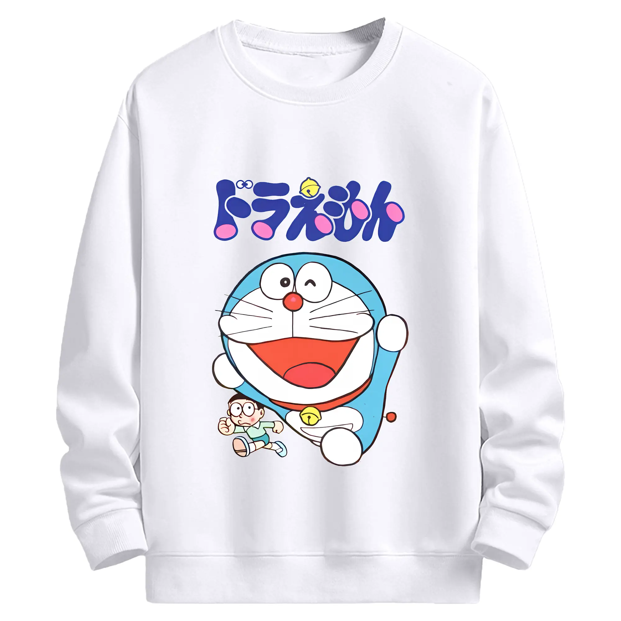 ドラえもん グッズドラえもん - 高品質 クルーネック スウェット ・ コットン59％ ポリエステル41％ ・ ユニセックス 長袖 トレーナー ・ カジュアル デイリー スポーツ 散歩用