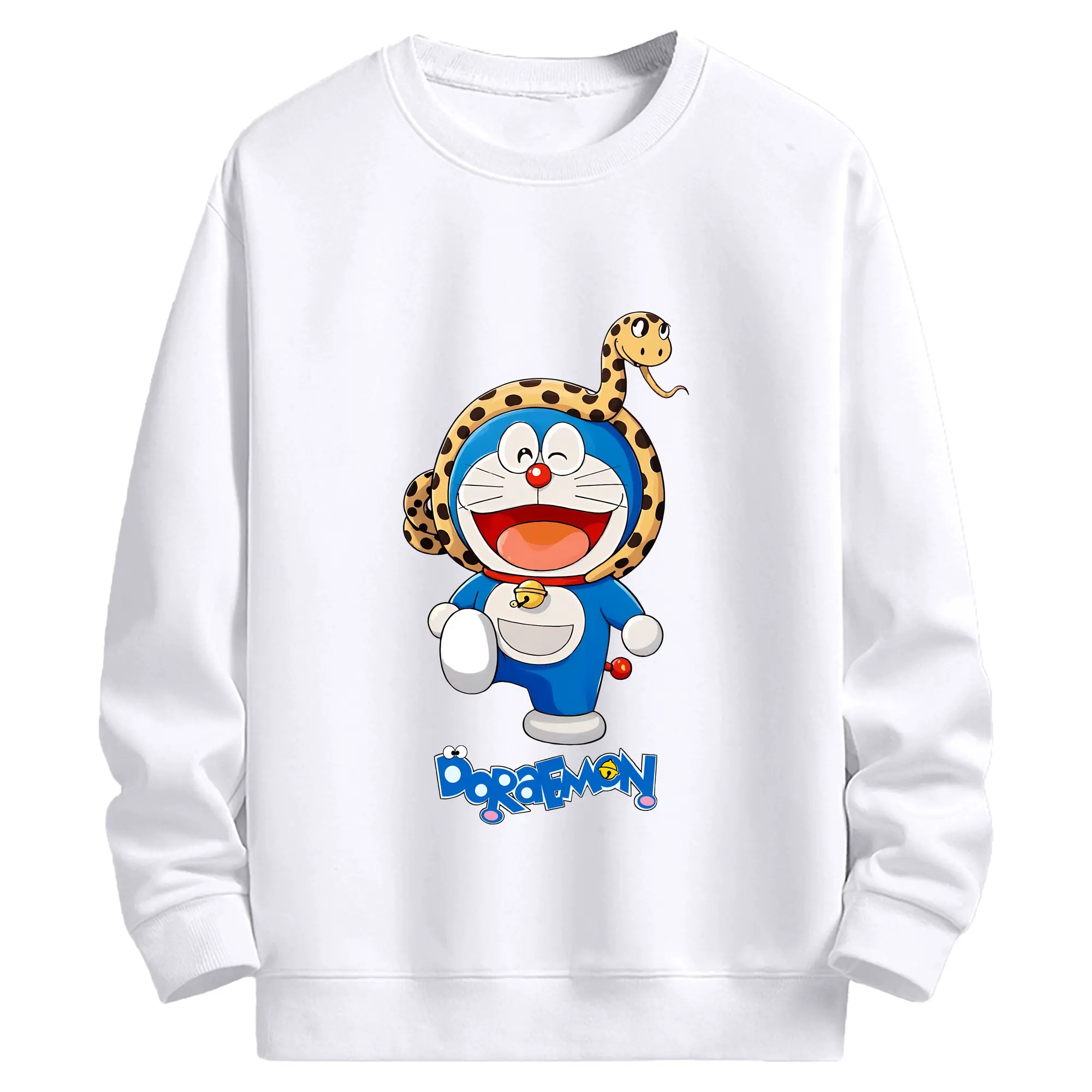 ドラえもん グッズドラえもん - 高品質 クルーネック スウェット ・ コットン59％ ポリエステル41％ ・ ユニセックス 長袖 トレーナー ・ カジュアル デイリー スポーツ 散歩用