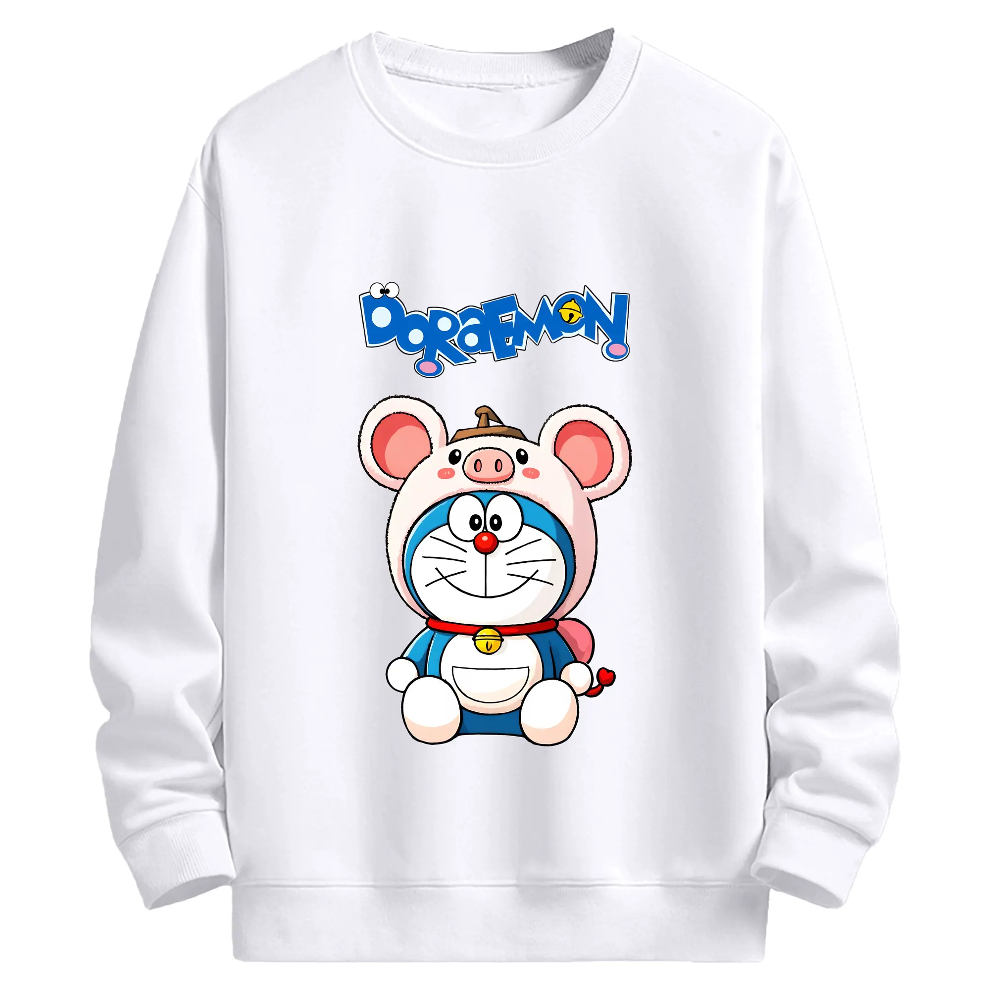 ドラえもん グッズドラえもん - 高品質 クルーネック スウェット ・ コットン59％ ポリエステル41％ ・ ユニセックス 長袖 トレーナー ・ カジュアル デイリー スポーツ 散歩用