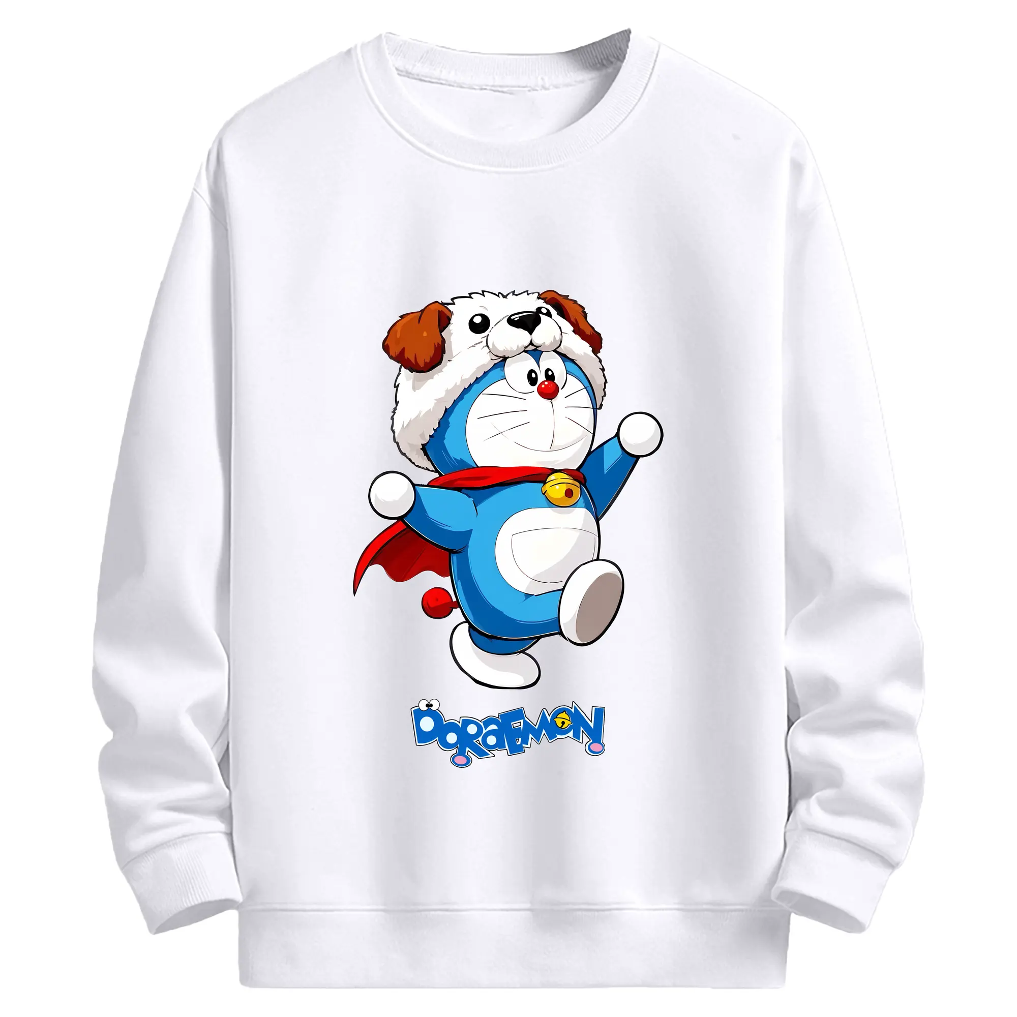 ドラえもん グッズドラえもん - 高品質 クルーネック スウェット ・ コットン59％ ポリエステル41％ ・ ユニセックス 長袖 トレーナー ・ カジュアル デイリー スポーツ 散歩用