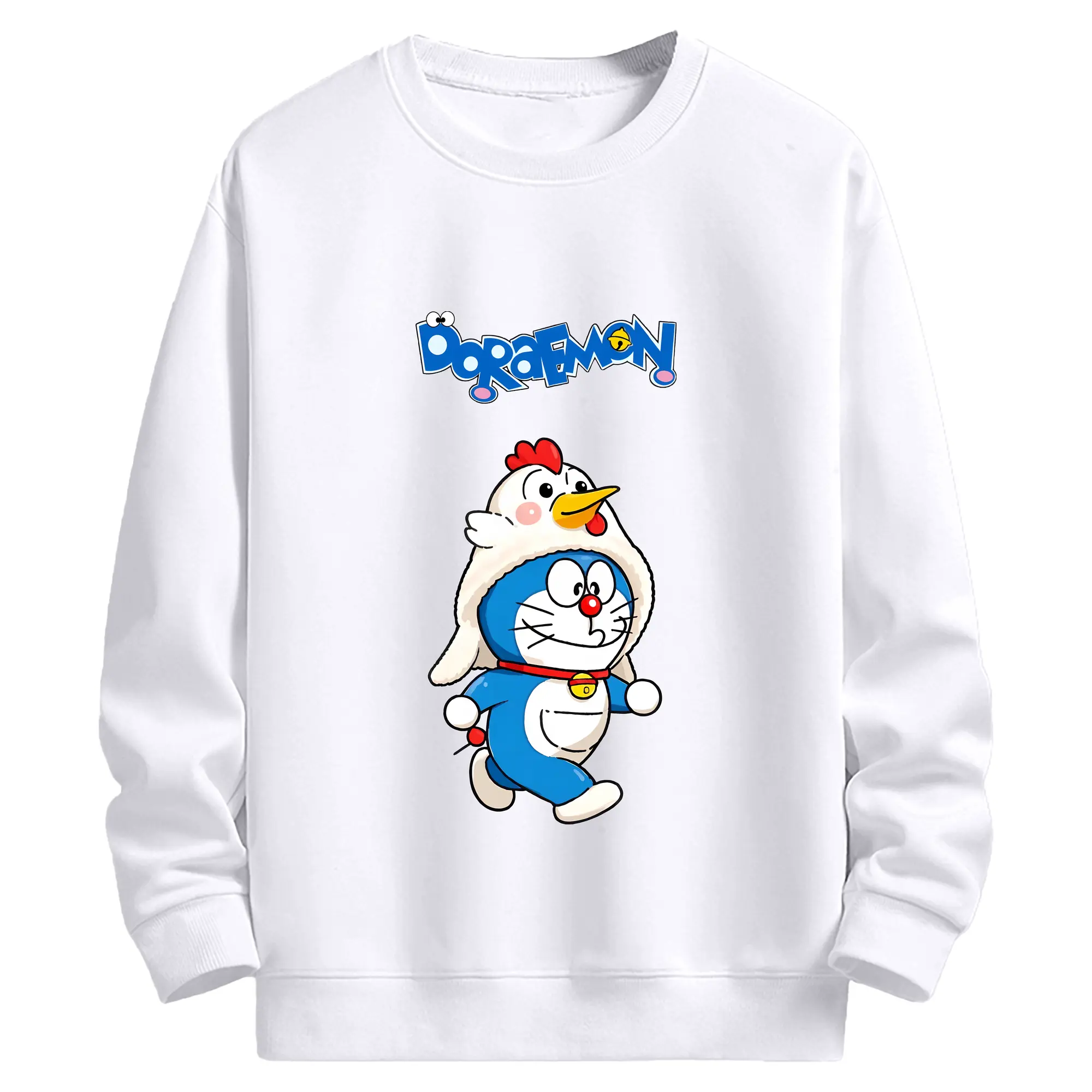 ドラえもん グッズドラえもん - 高品質 クルーネック スウェット ・ コットン59％ ポリエステル41％ ・ ユニセックス 長袖 トレーナー ・ カジュアル デイリー スポーツ 散歩用