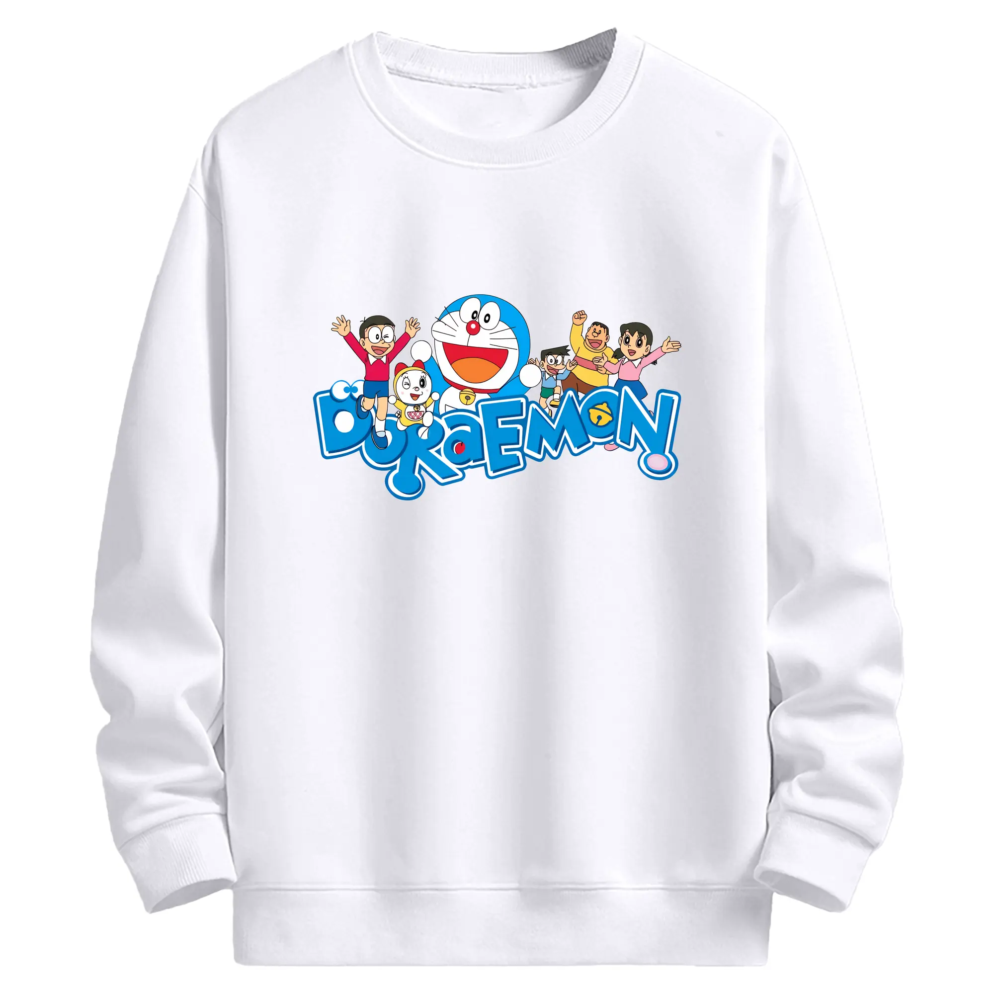ドラえもん グッズドラえもん - 高品質 クルーネック スウェット ・ コットン59％ ポリエステル41％ ・ ユニセックス 長袖 トレーナー ・ カジュアル デイリー スポーツ 散歩用