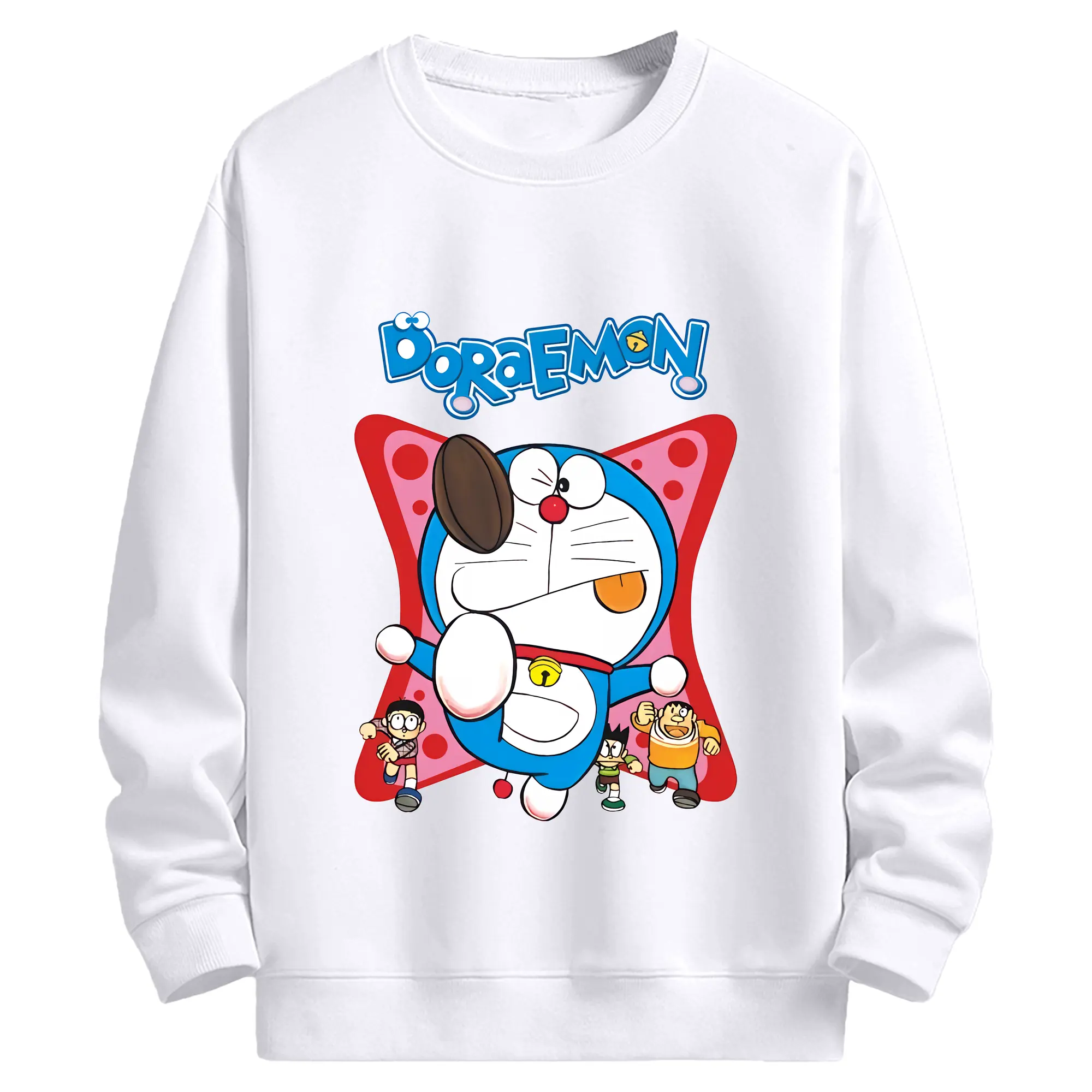 ドラえもん グッズドラえもん - 高品質 クルーネック スウェット ・ コットン59％ ポリエステル41％ ・ ユニセックス 長袖 トレーナー ・ カジュアル デイリー スポーツ 散歩用