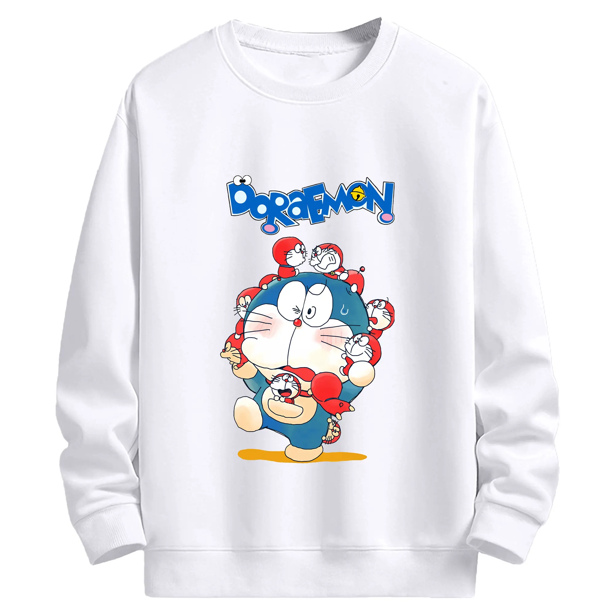 ドラえもん グッズドラえもん - 高品質 クルーネック スウェット ・ コットン59％ ポリエステル41％ ・ ユニセックス 長袖 トレーナー ・ カジュアル デイリー スポーツ 散歩用