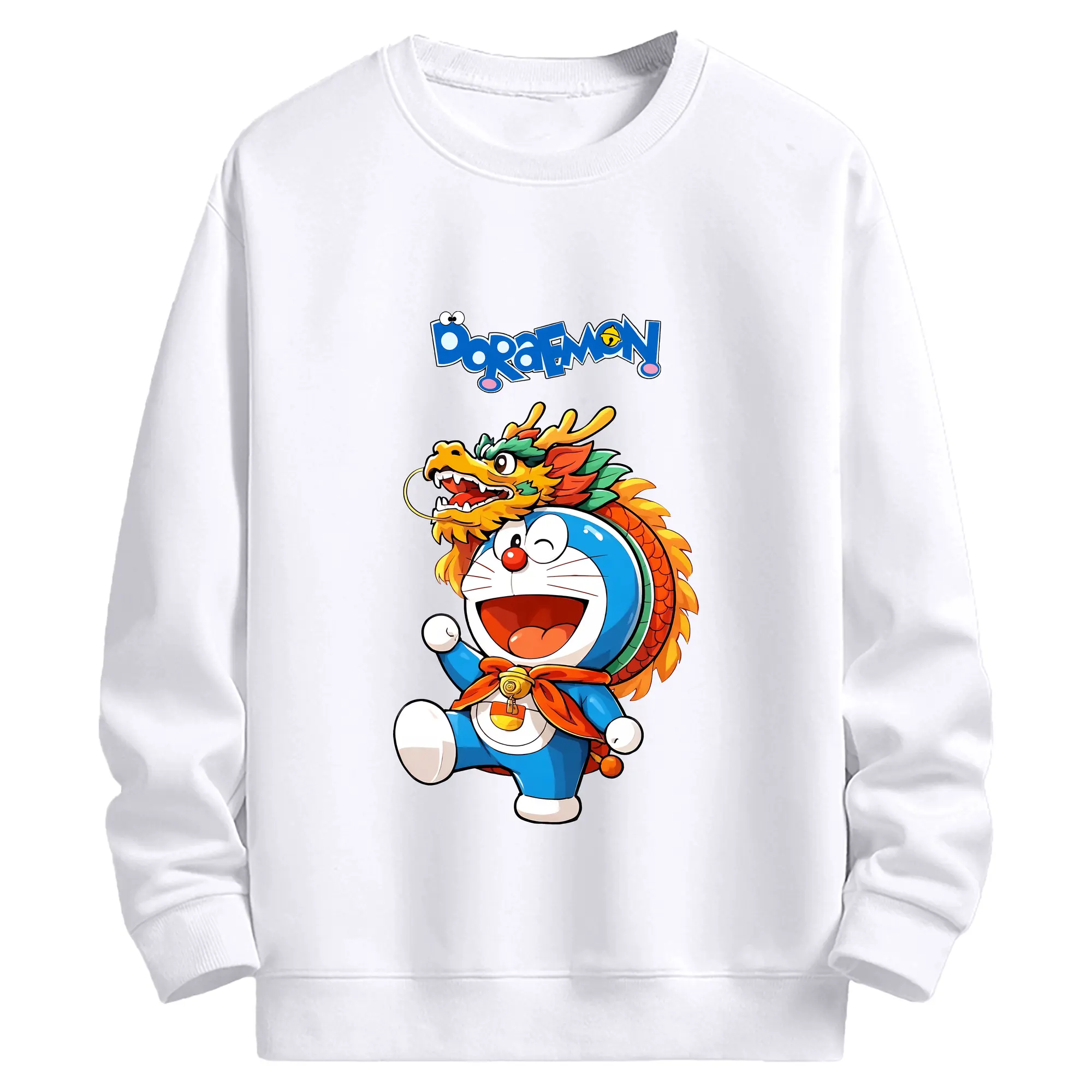 ドラえもん グッズドラえもん - 高品質 クルーネック スウェット ・ コットン59％ ポリエステル41％ ・ ユニセックス 長袖 トレーナー ・ カジュアル デイリー スポーツ 散歩用