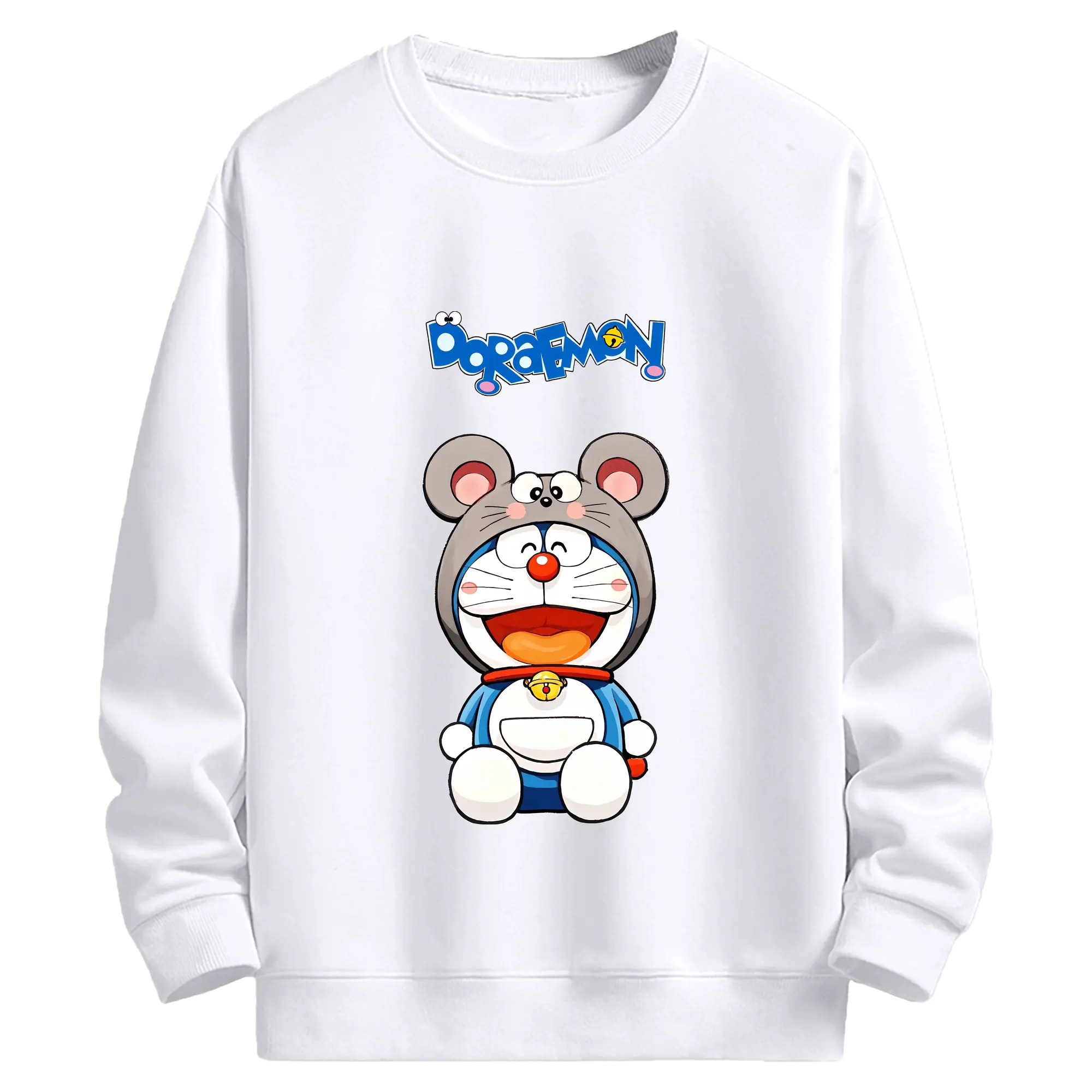 ドラえもん グッズドラえもん - 高品質 クルーネック スウェット ・ コットン59％ ポリエステル41％ ・ ユニセックス 長袖 トレーナー ・ カジュアル デイリー スポーツ 散歩用