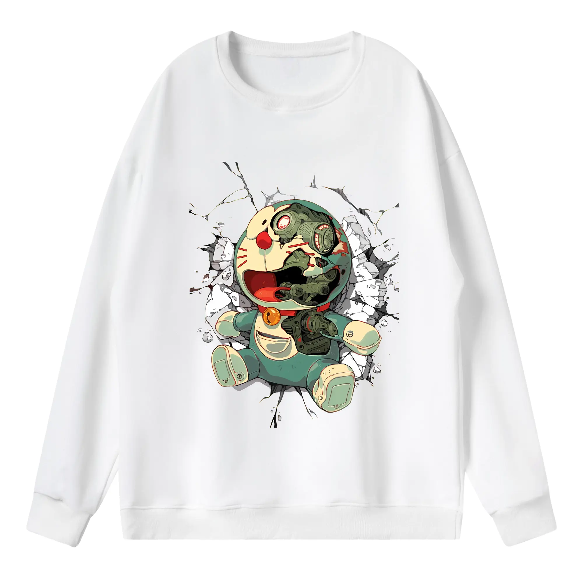 ドラえもん グッズドラえもん - 薄手 クルーネック スウェット 裏毛260g · ポリエステル 春秋向け カジュアル 男女兼用 · トレーナー デイリー スポーツ 散歩に最適