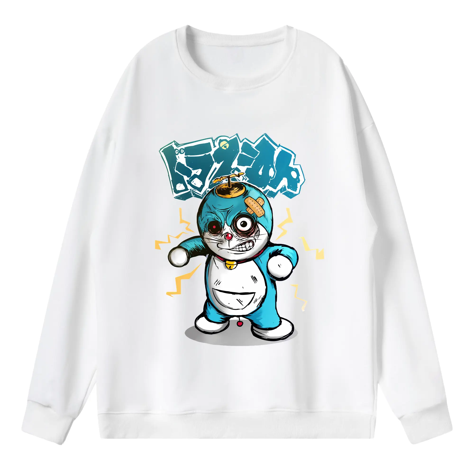 ドラえもん グッズドラえもん - 薄手 クルーネック スウェット 裏毛260g · ポリエステル 春秋向け カジュアル 男女兼用 · トレーナー デイリー スポーツ 散歩に最適