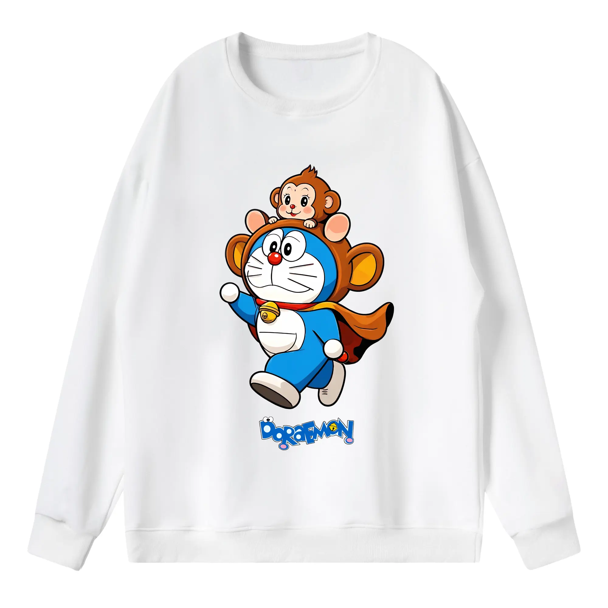 ドラえもん グッズドラえもん - 薄手 クルーネック スウェット 裏毛260g · ポリエステル 春秋向け カジュアル 男女兼用 · トレーナー デイリー スポーツ 散歩に最適