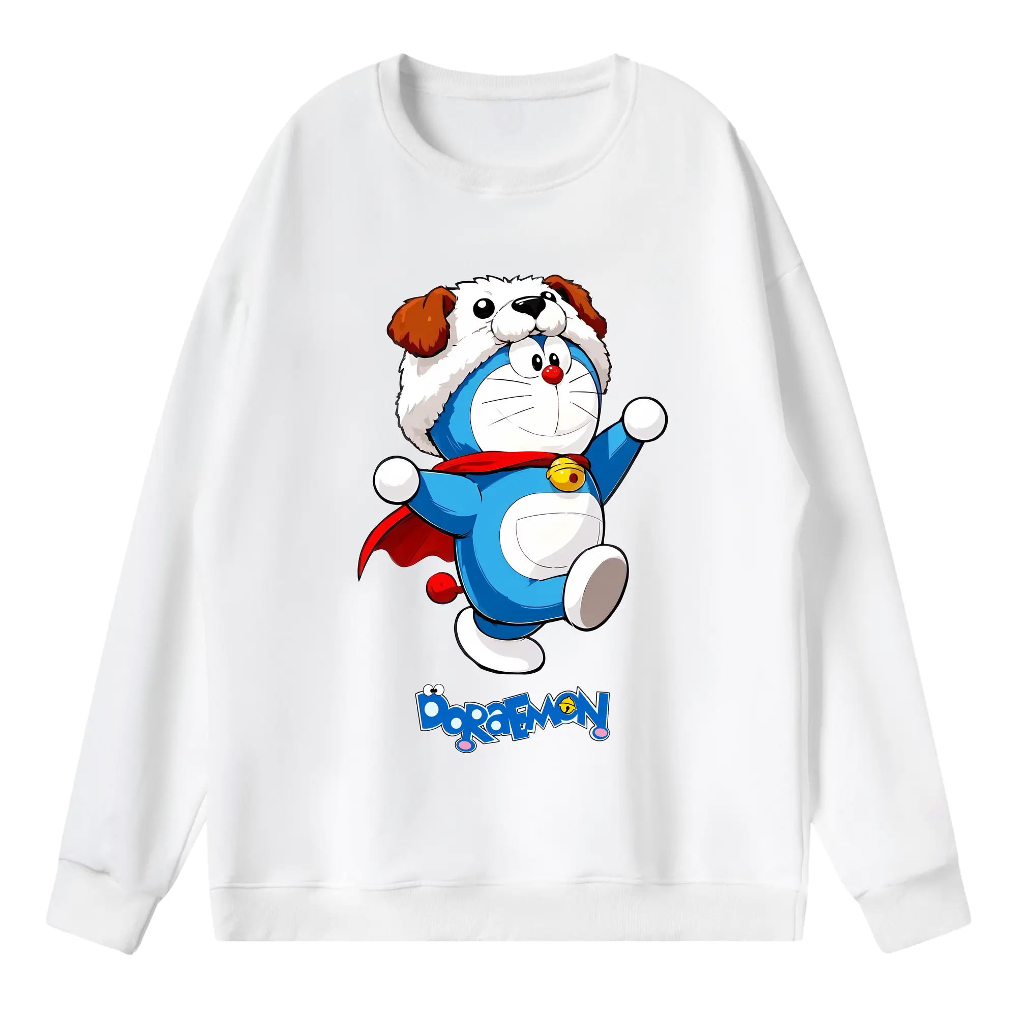 ドラえもん グッズドラえもん - 薄手 クルーネック スウェット 裏毛260g · ポリエステル 春秋向け カジュアル 男女兼用 · トレーナー デイリー スポーツ 散歩に最適