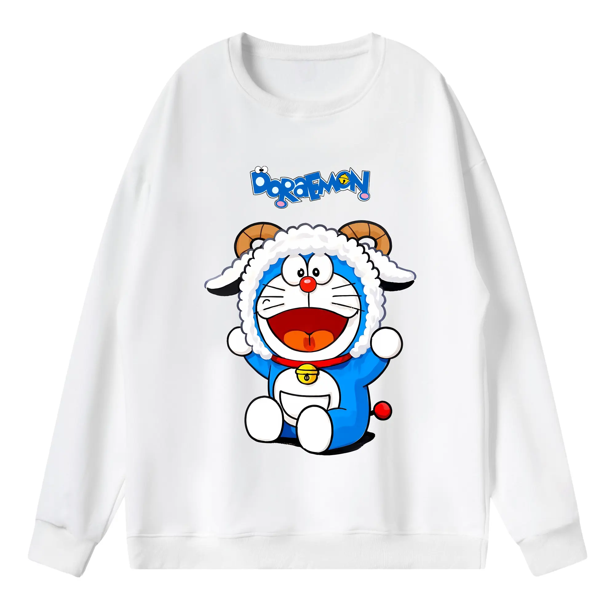 ドラえもん グッズドラえもん - 薄手 クルーネック スウェット 裏毛260g · ポリエステル 春秋向け カジュアル 男女兼用 · トレーナー デイリー スポーツ 散歩に最適