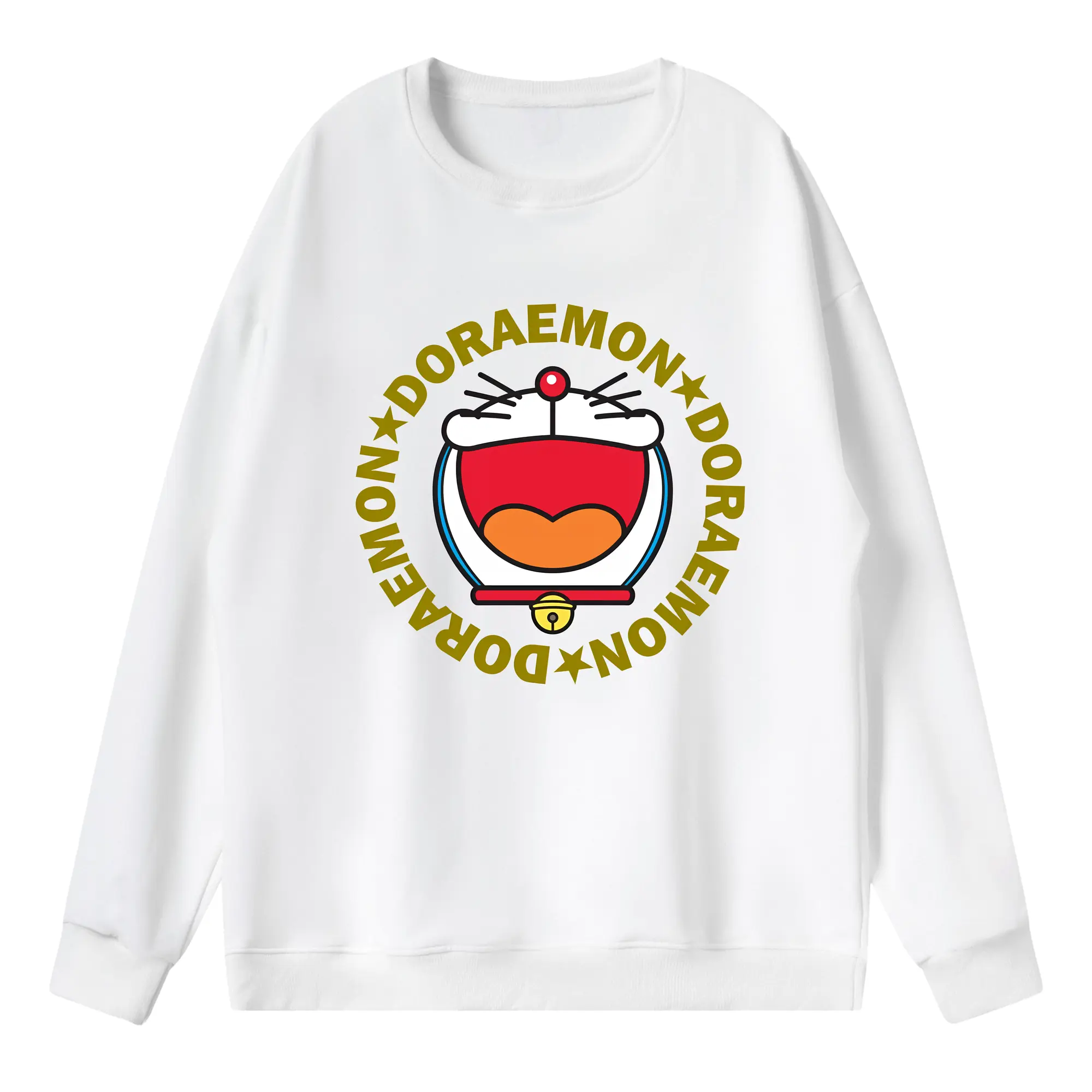 ドラえもん グッズドラえもん - 薄手 クルーネック スウェット 裏毛260g · ポリエステル 春秋向け カジュアル 男女兼用 · トレーナー デイリー スポーツ 散歩に最適