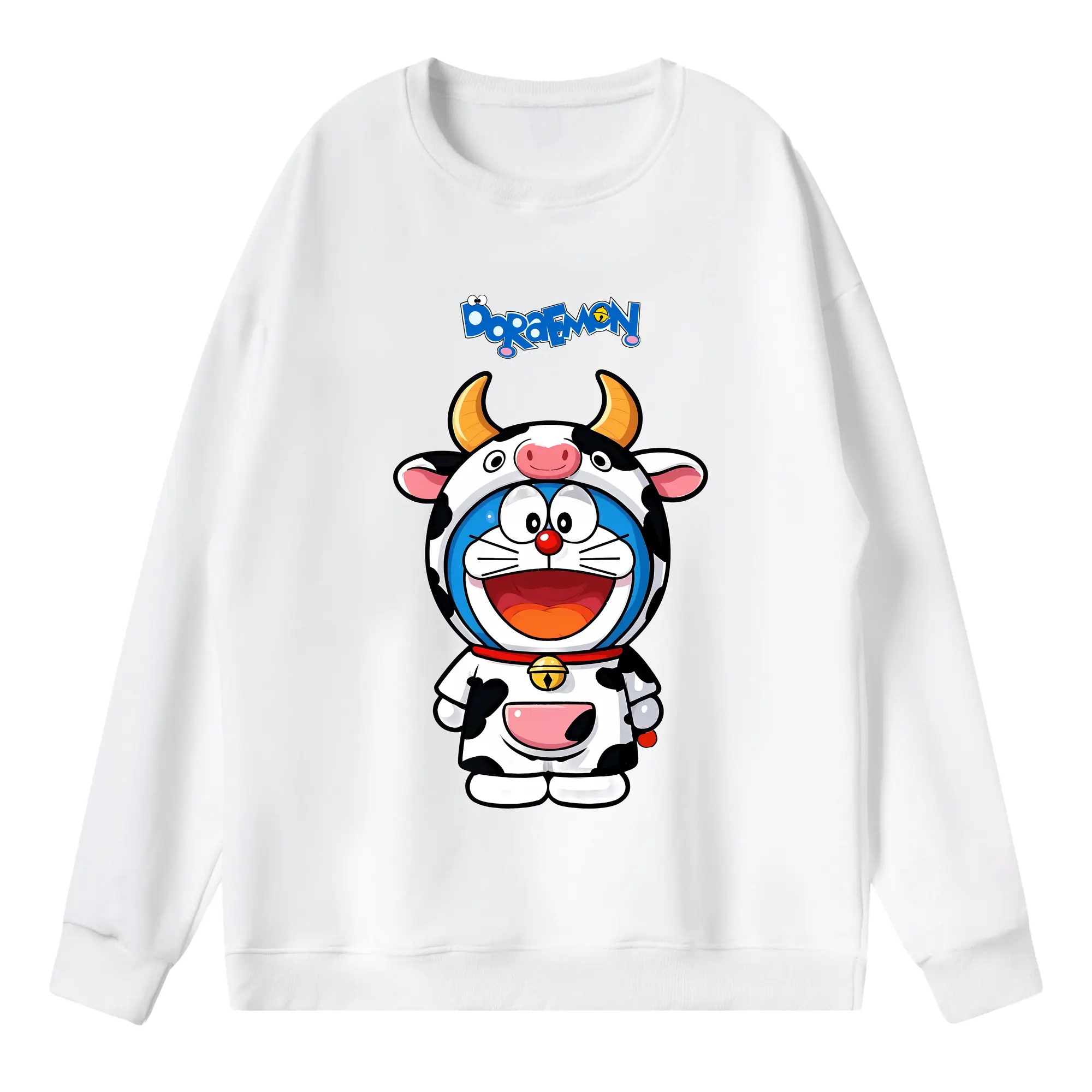 ドラえもん グッズドラえもん - 薄手 クルーネック スウェット 裏毛260g · ポリエステル 春秋向け カジュアル 男女兼用 · トレーナー デイリー スポーツ 散歩に最適