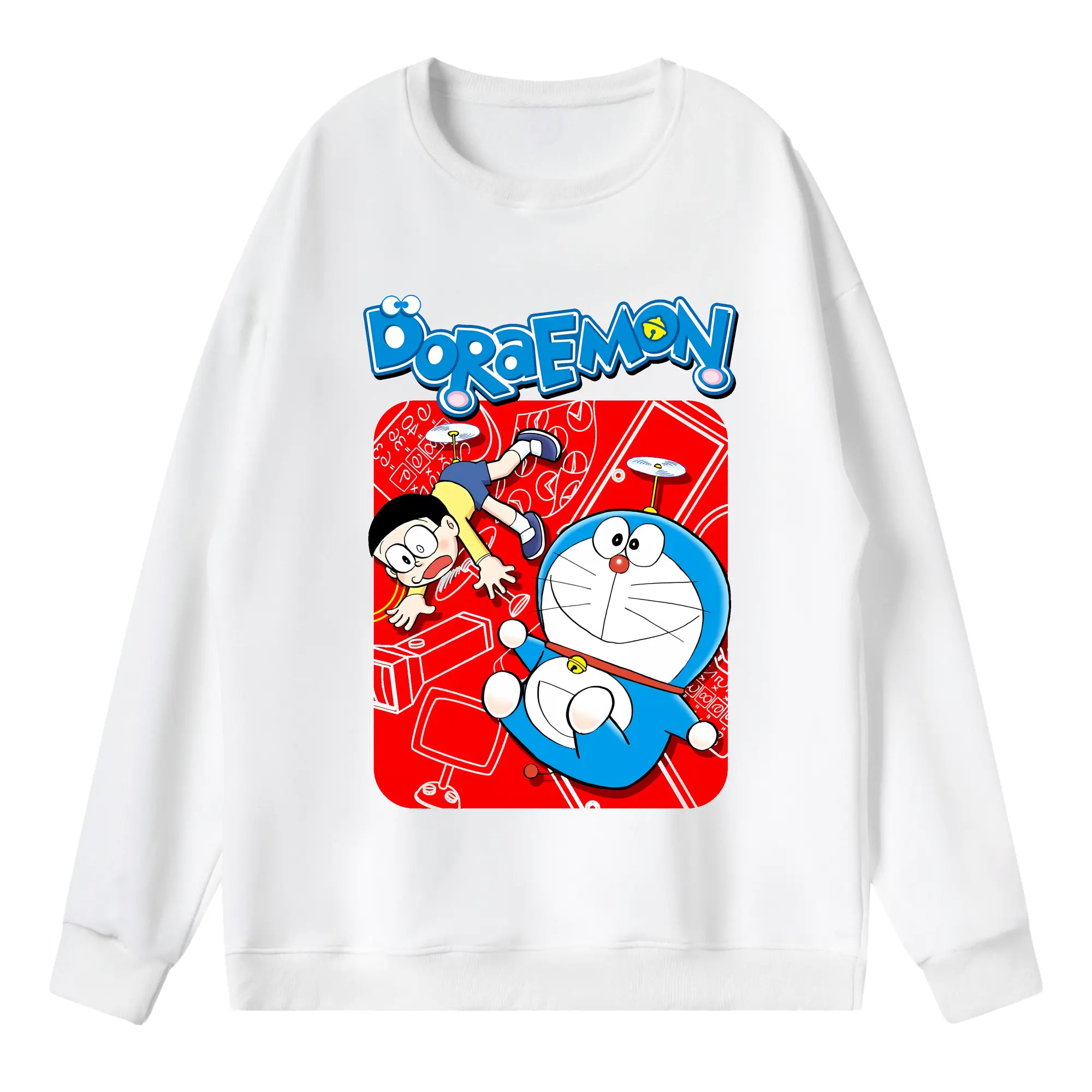 ドラえもん グッズドラえもん - 薄手 クルーネック スウェット 裏毛260g · ポリエステル 春秋向け カジュアル 男女兼用 · トレーナー デイリー スポーツ 散歩に最適