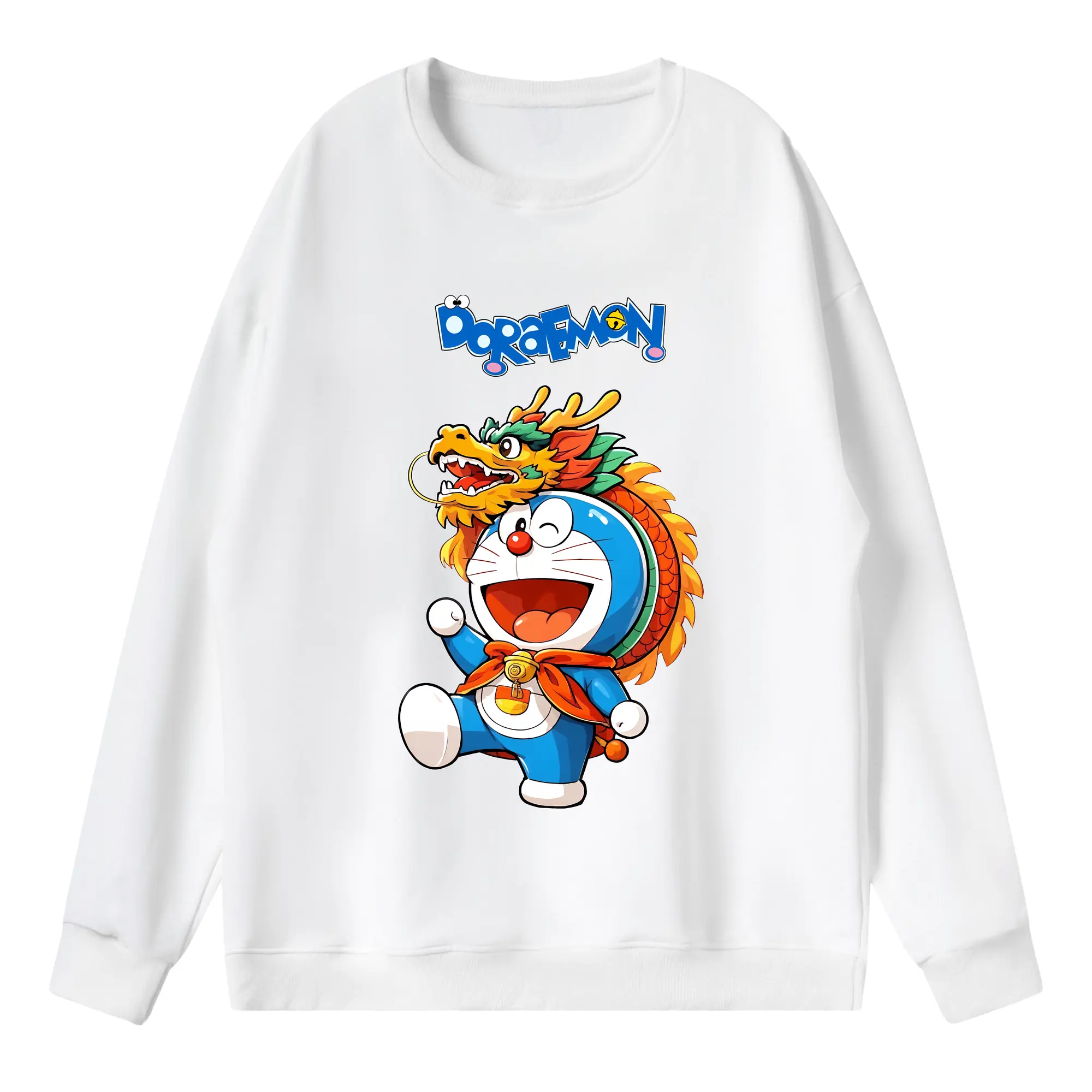 ドラえもん グッズドラえもん - 薄手 クルーネック スウェット 裏毛260g · ポリエステル 春秋向け カジュアル 男女兼用 · トレーナー デイリー スポーツ 散歩に最適