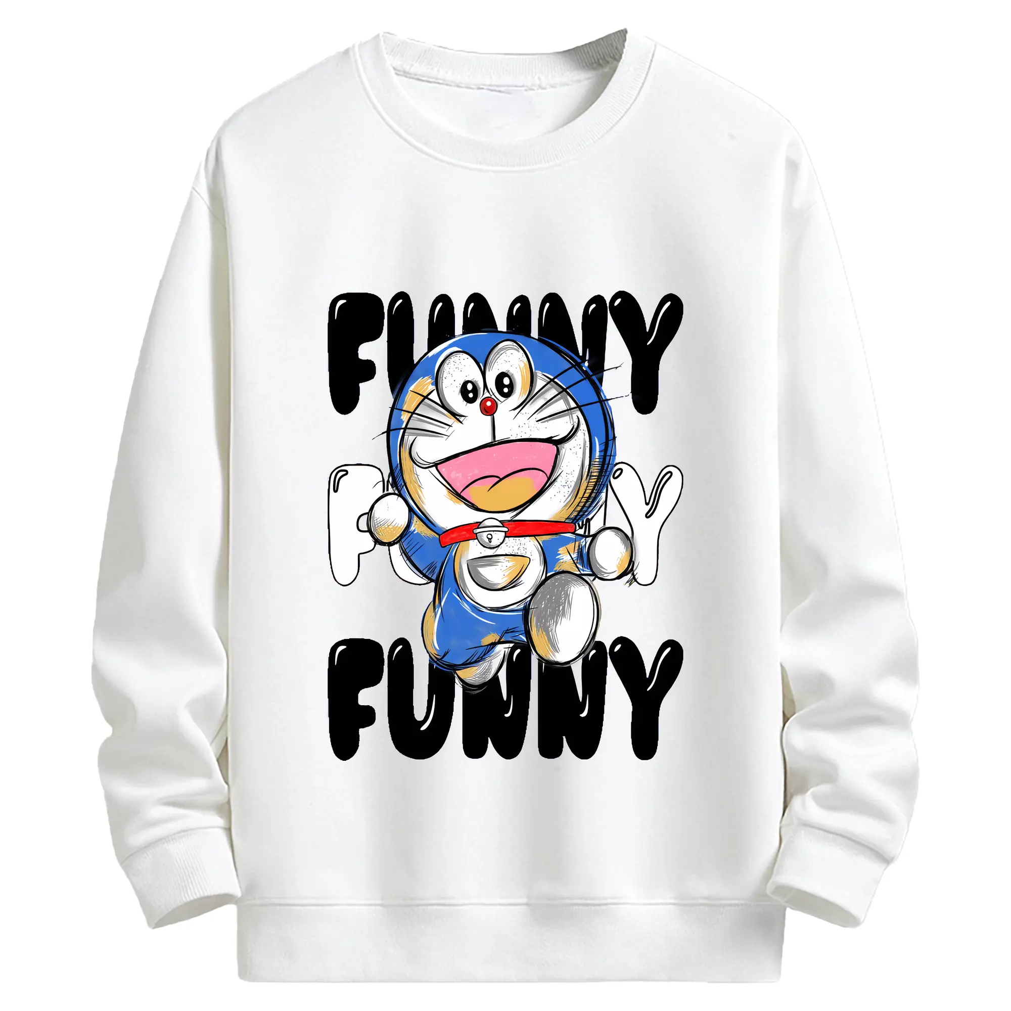 ドラえもん グッズドラえもん - キッズ クルーネックスウェットシャツ ・ フロントプリント ・ 綿80％ ポリエステル20％ ・ 快適 通学 スポーツ 日常使い お散歩用