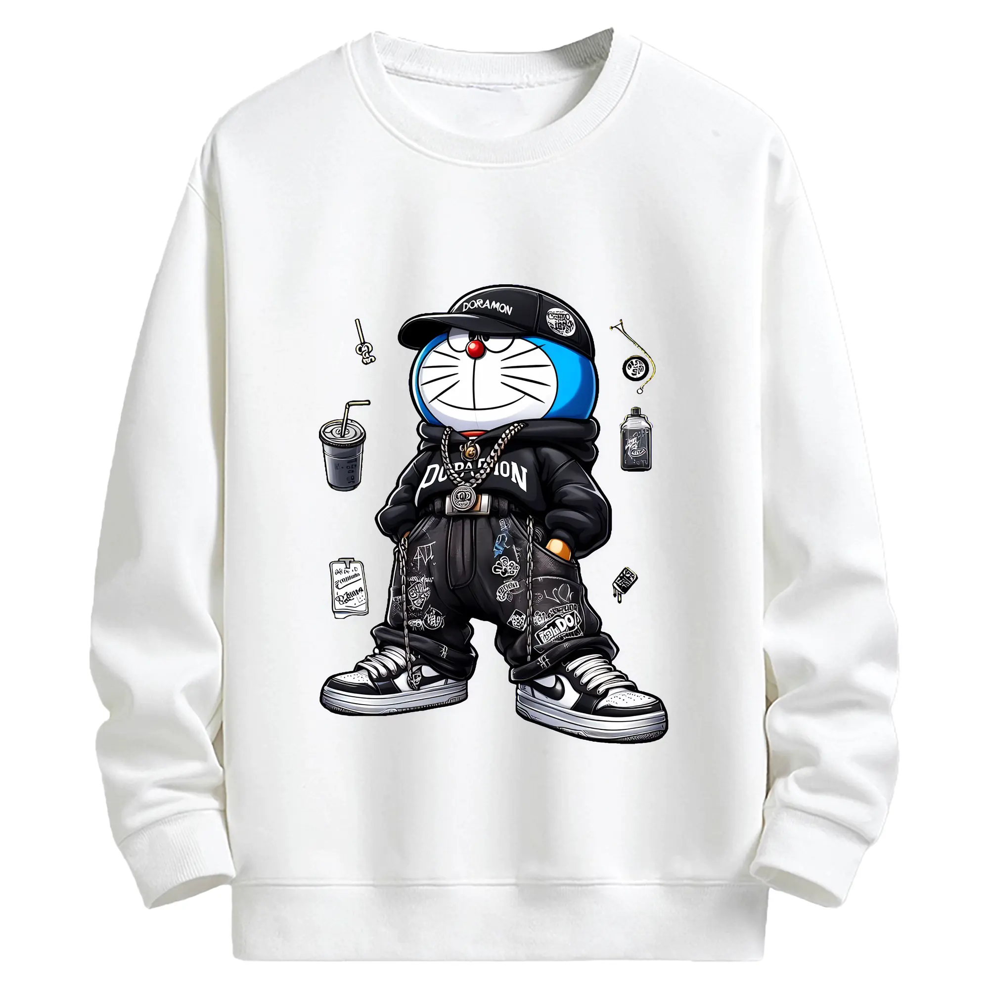 ドラえもん グッズドラえもん - キッズ クルーネックスウェットシャツ ・ フロントプリント ・ 綿80％ ポリエステル20％ ・ 快適 通学 スポーツ 日常使い お散歩用