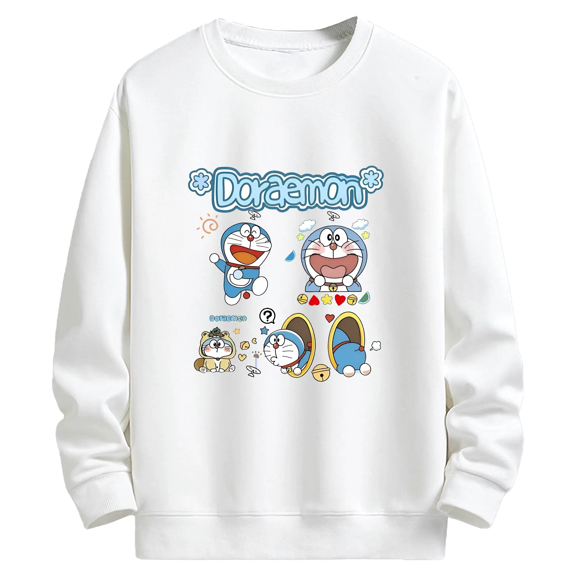 ドラえもん グッズドラえもん - キッズ クルーネックスウェットシャツ ・ フロントプリント ・ 綿80％ ポリエステル20％ ・ 快適 通学 スポーツ 日常使い お散歩用