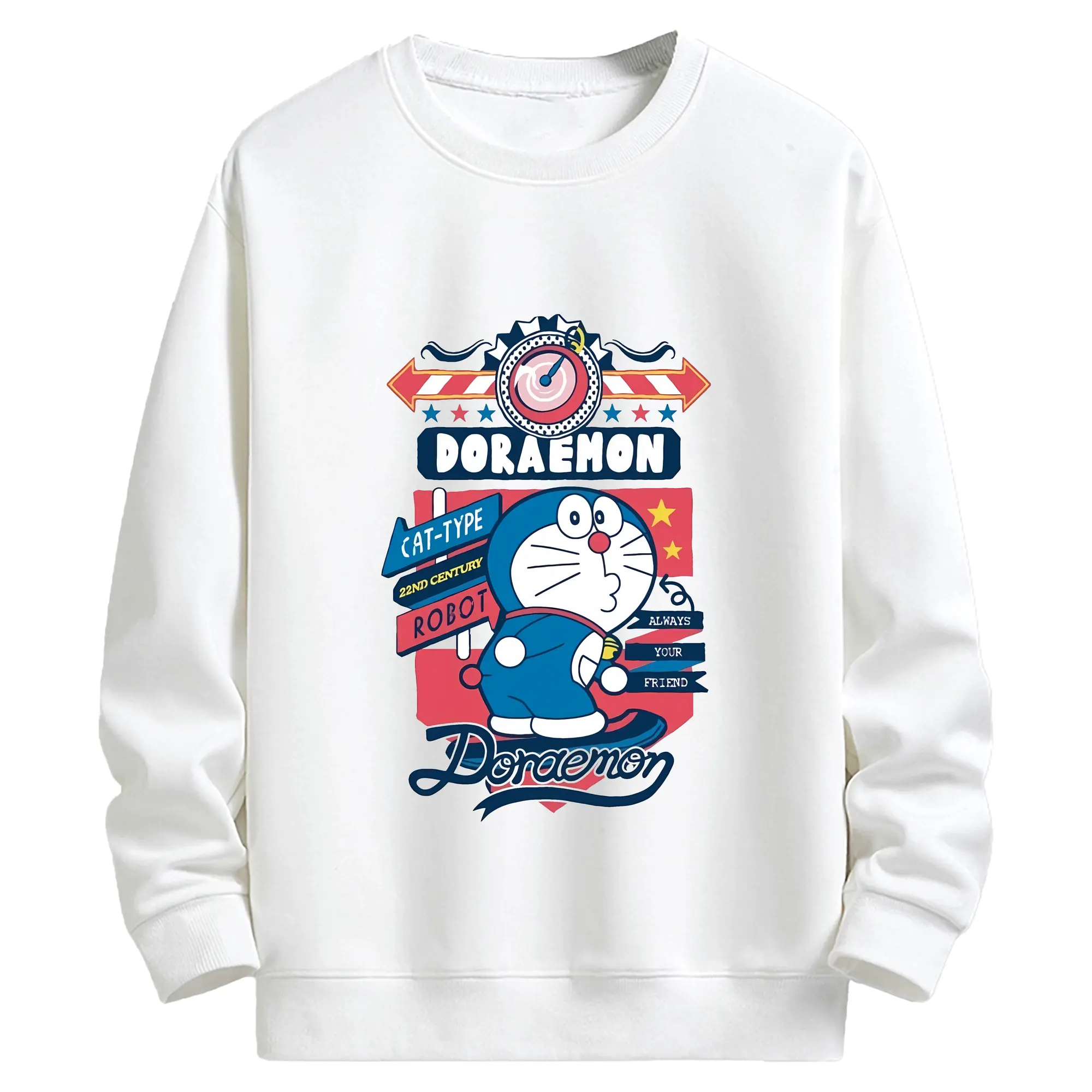 ドラえもん グッズドラえもん - キッズ クルーネックスウェットシャツ ・ フロントプリント ・ 綿80％ ポリエステル20％ ・ 快適 通学 スポーツ 日常使い お散歩用