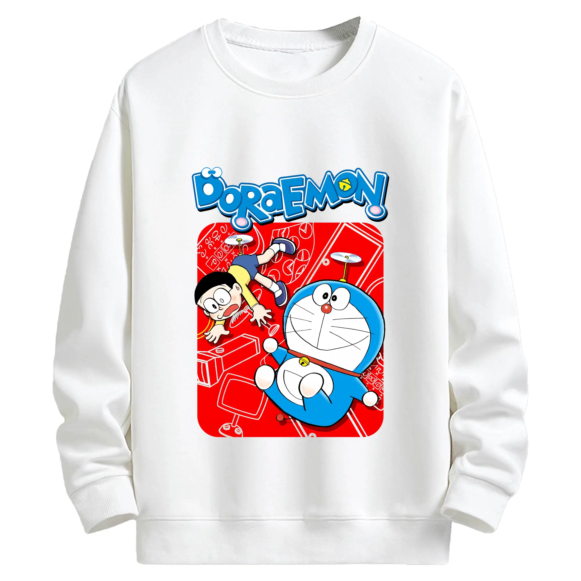 ドラえもん グッズドラえもん - キッズ クルーネックスウェットシャツ ・ フロントプリント ・ 綿80％ ポリエステル20％ ・ 快適 通学 スポーツ 日常使い お散歩用